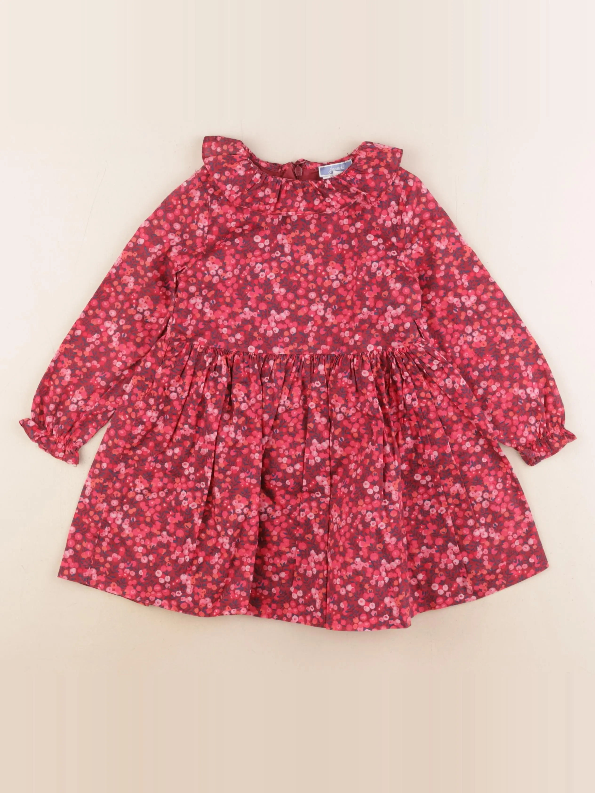 Jacadi - robe liberty rouge, rose - 4 ans