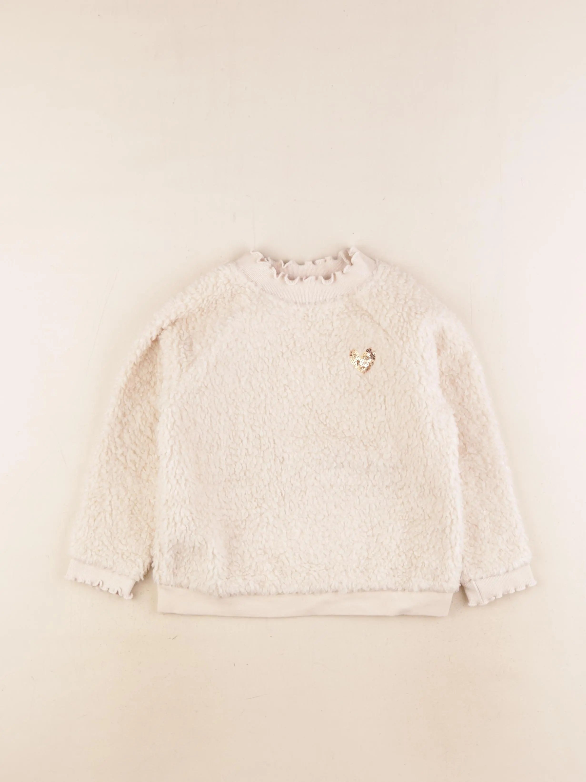 Vertbaudet - pull beige, or - 4 ans