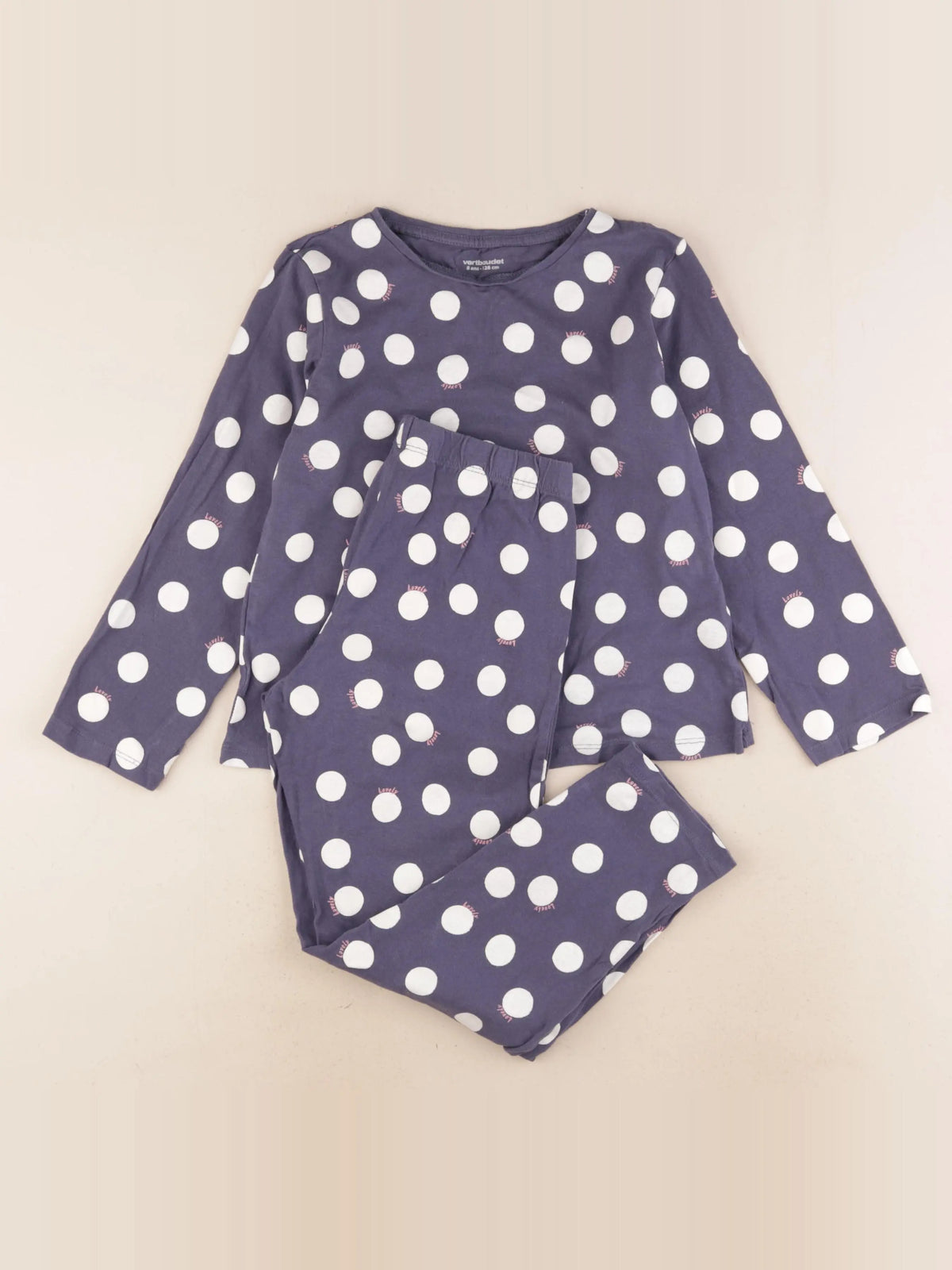 Vertbaudet - pyjama coton blanc, bleu - 8 ans