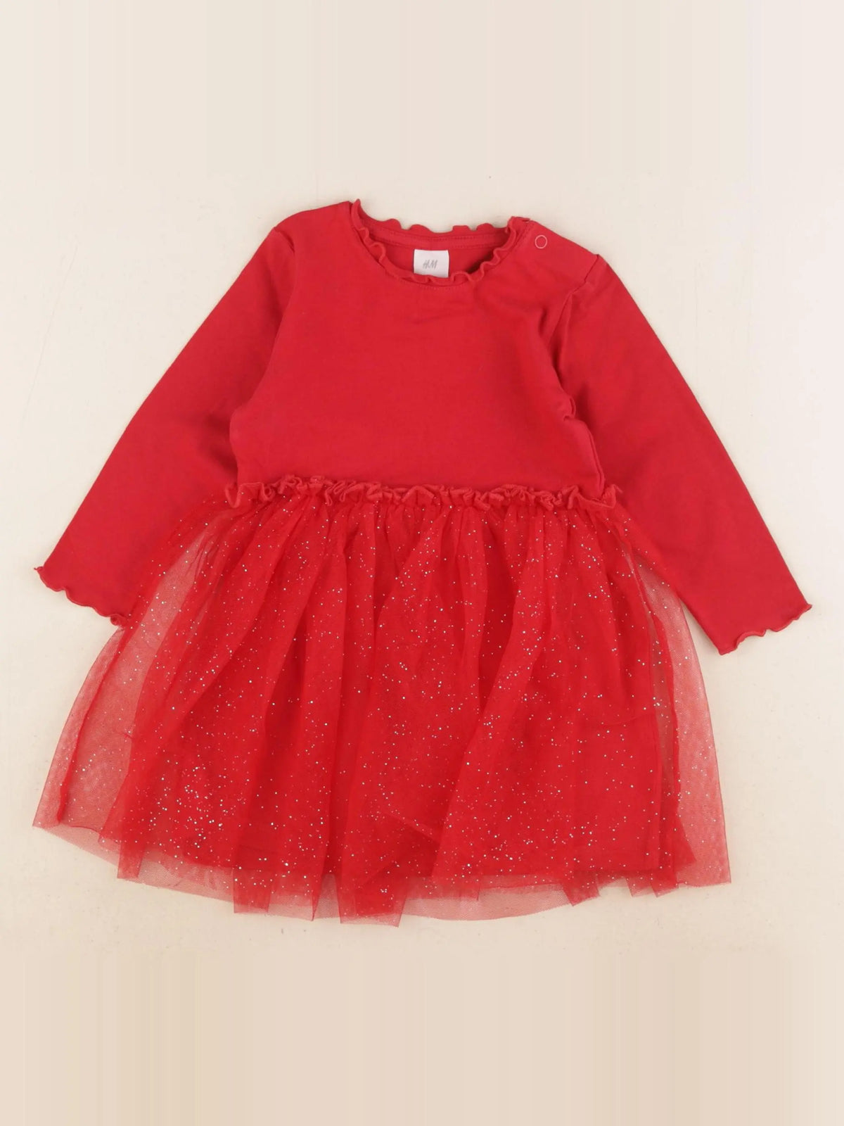 H&M - robe rouge - 6/9 mois