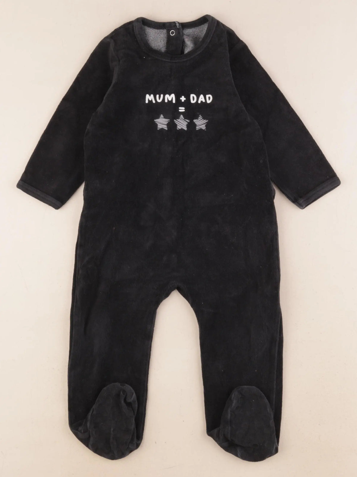 Vertbaudet - pyjama velours noir - 18 mois