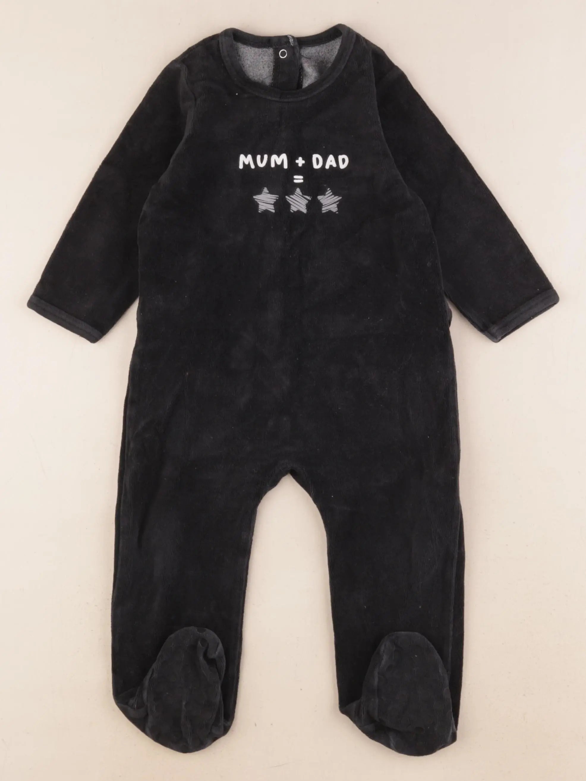 Vertbaudet - pyjama velours noir - 18 mois