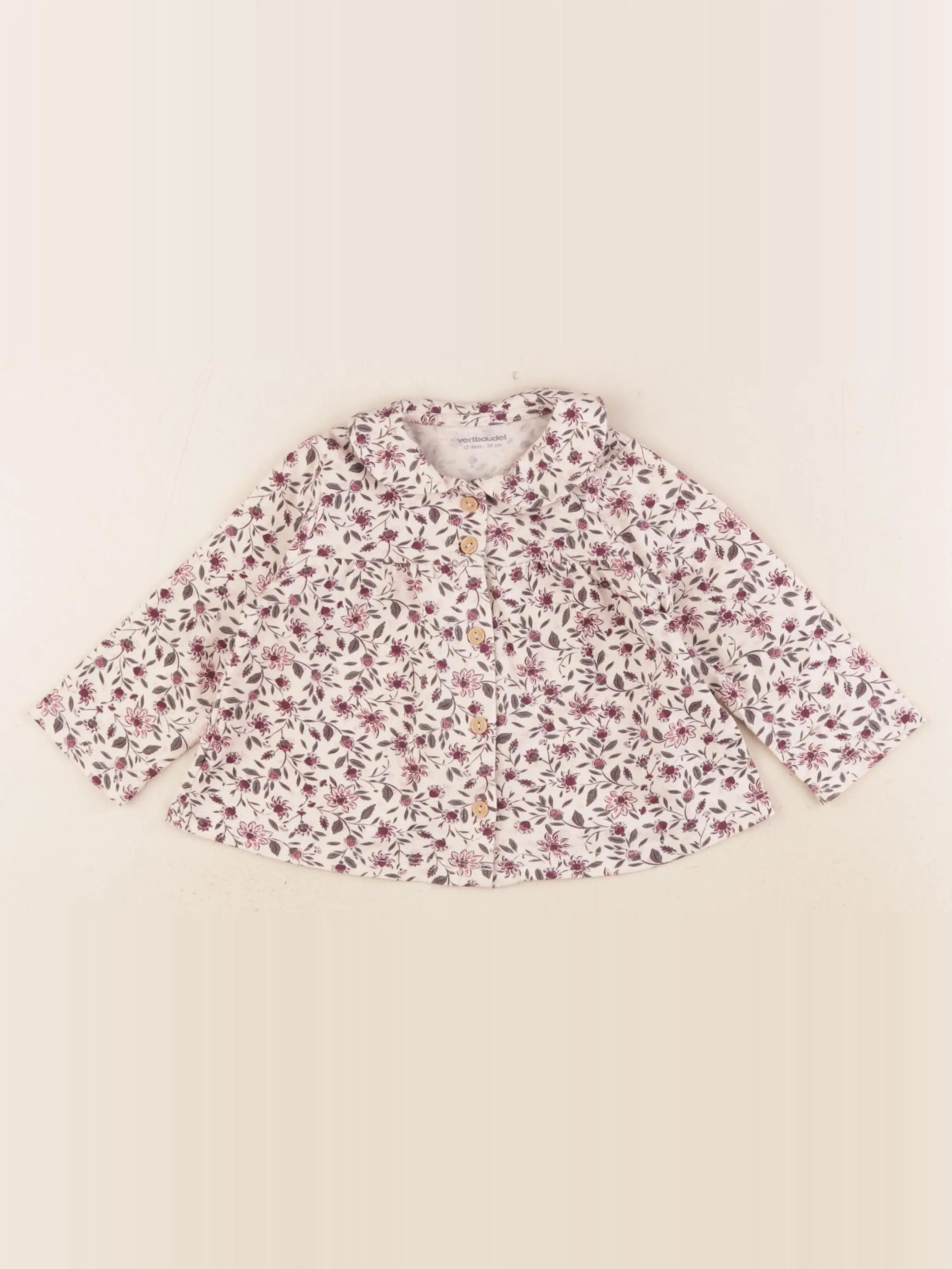 Vertbaudet - tee-shirt beige - 12 mois