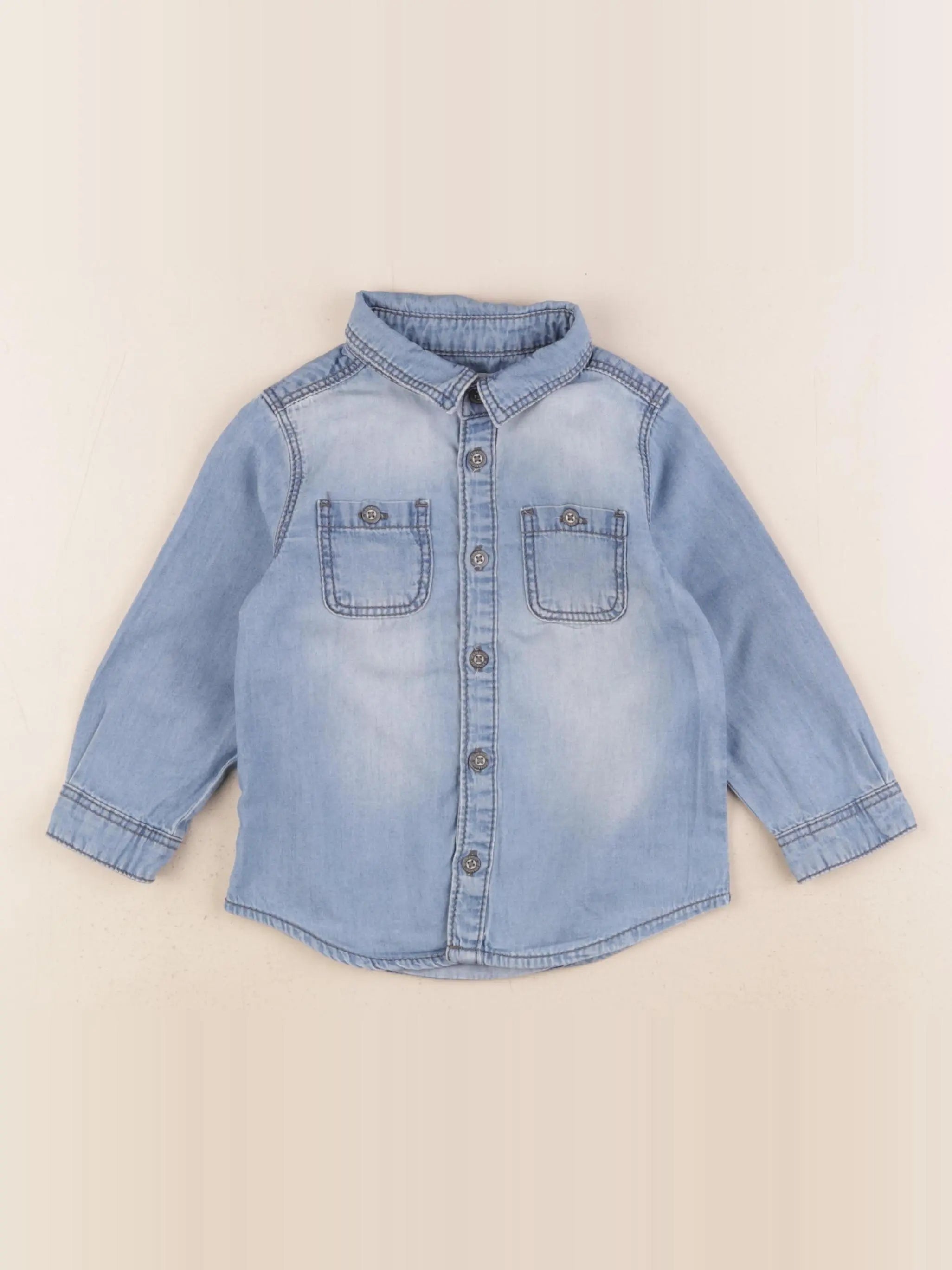 Vertbaudet - chemise bleu - 18 mois
