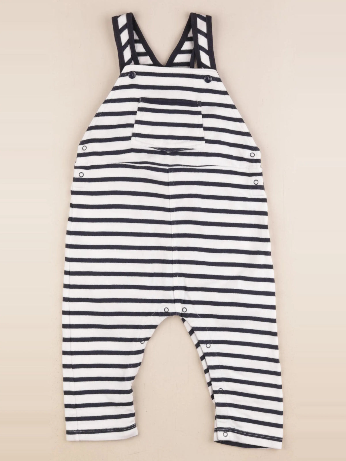 Petit Bateau - combinaison bleu, blanc - 36 mois