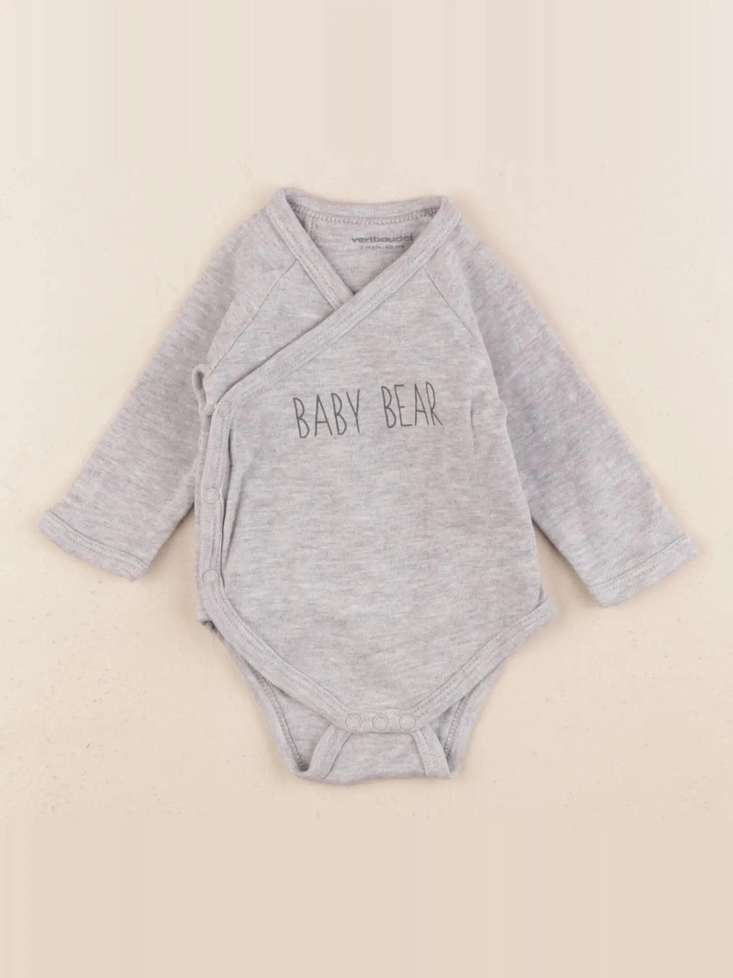 Vertbaudet - body gris - 3 mois
