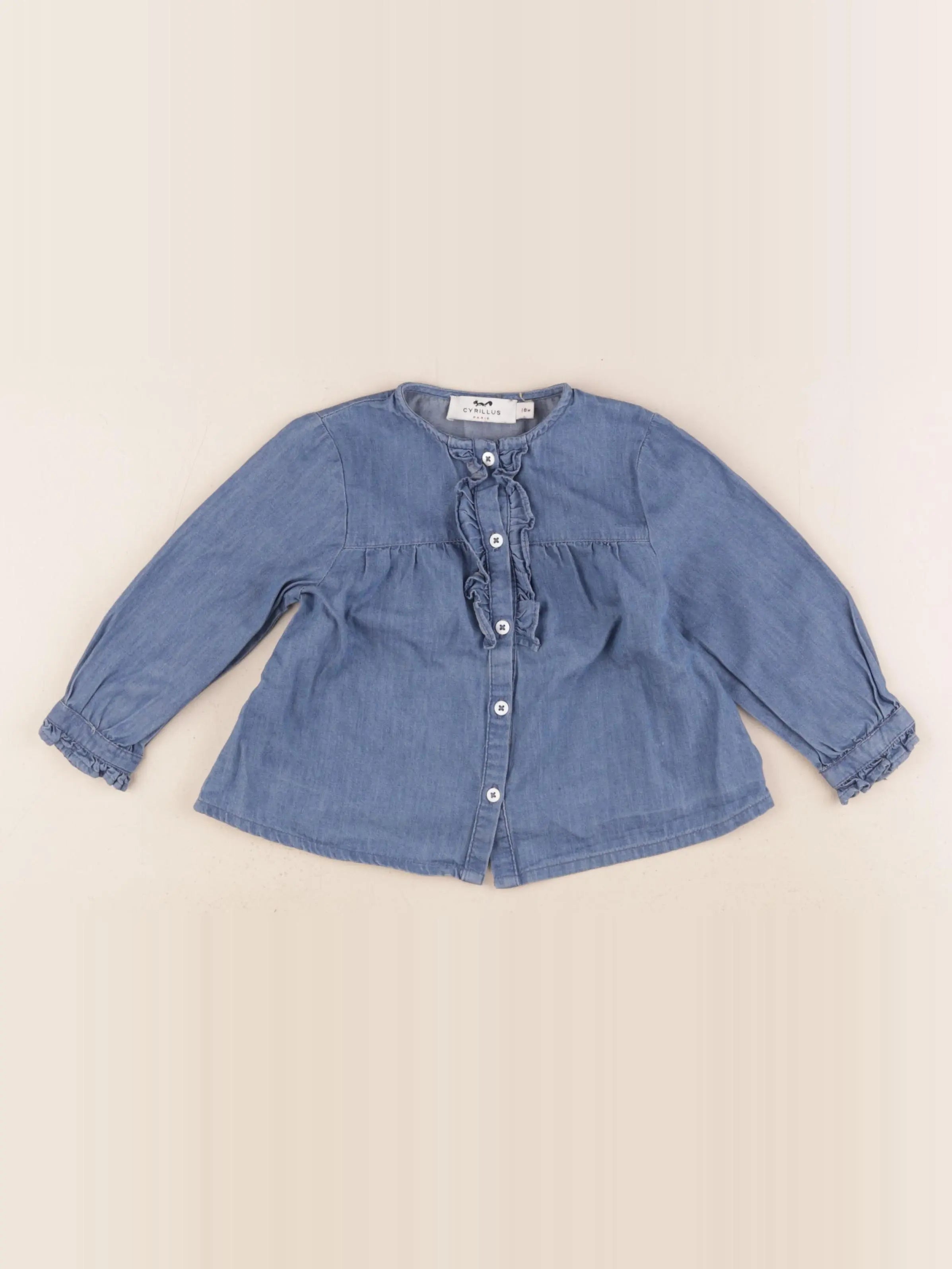 Cyrillus - blouse bleu - 18 mois