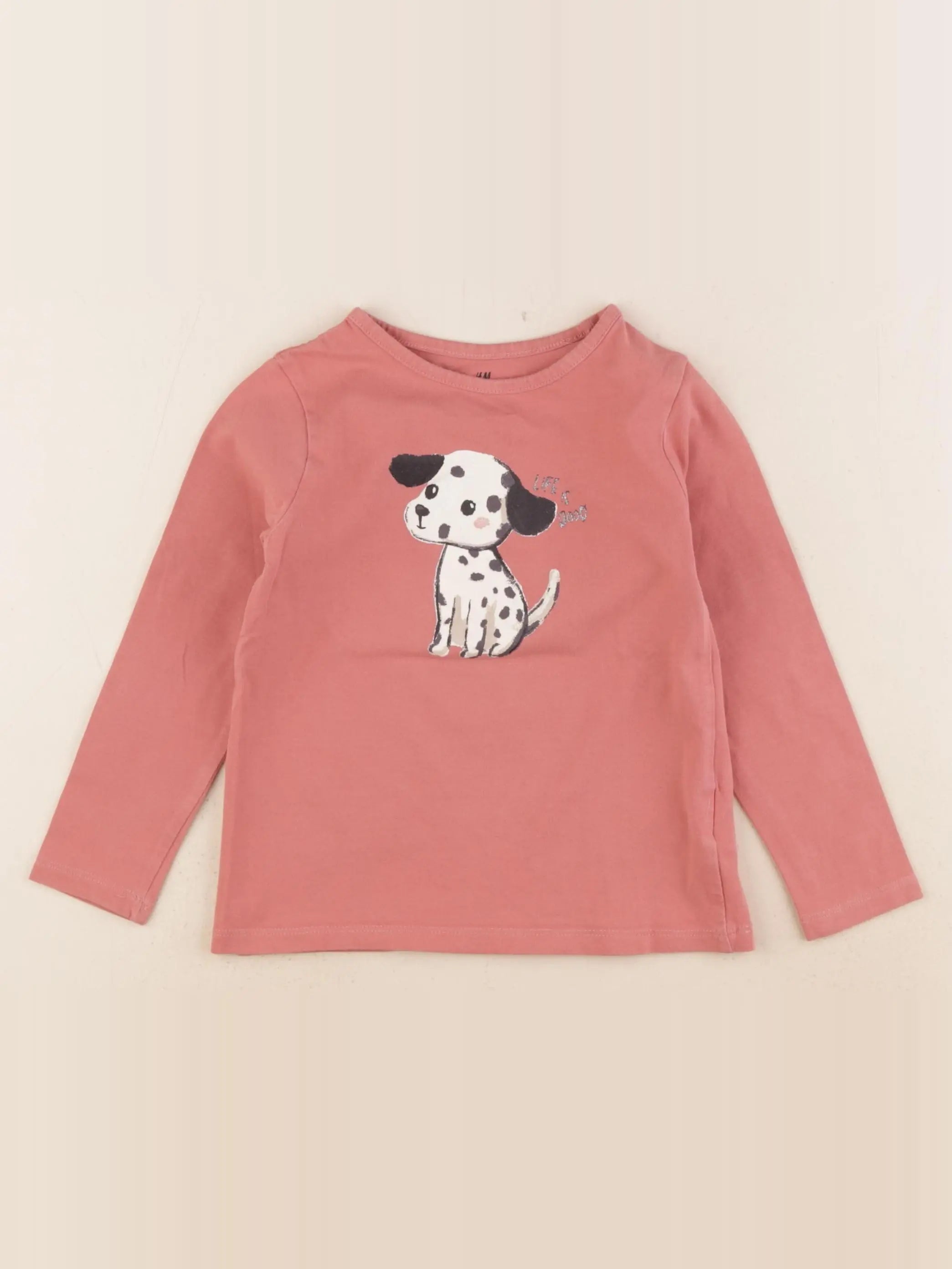 H&M - tee-shirt rose - 2/4 ans