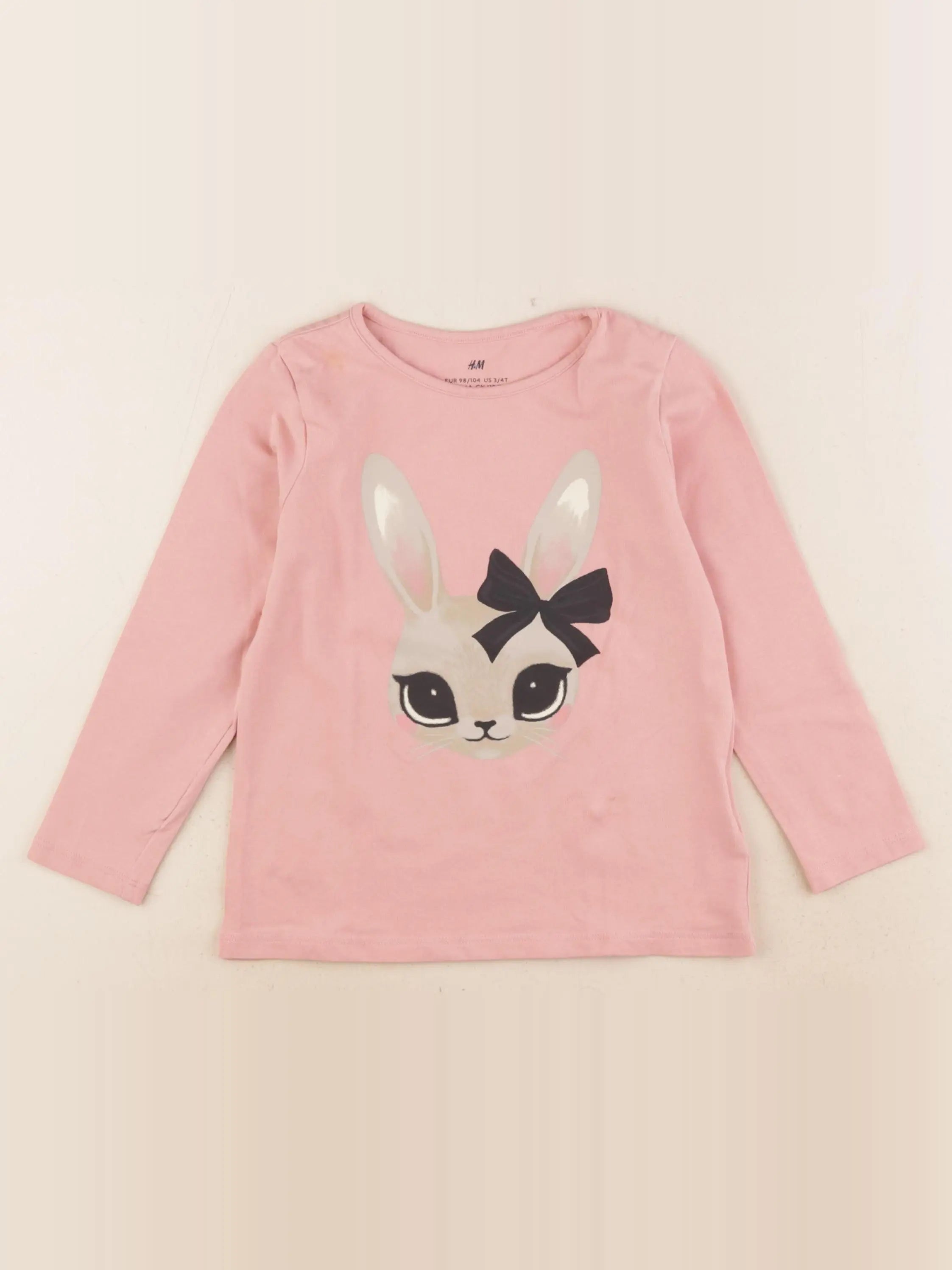 H&M - tee-shirt rose - 2/4 ans