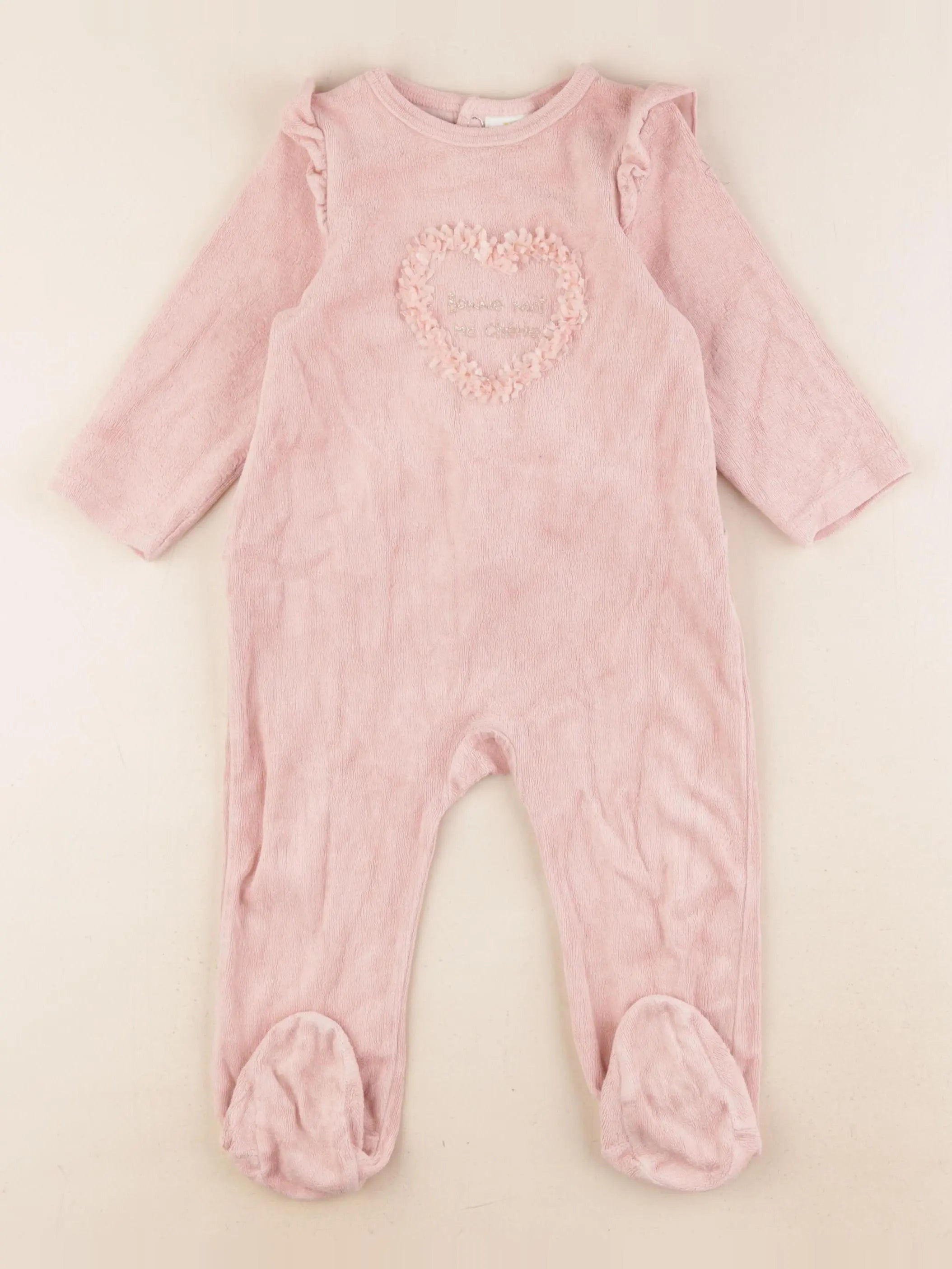 Tape à l'oeil - pyjama velours rose - 18 mois