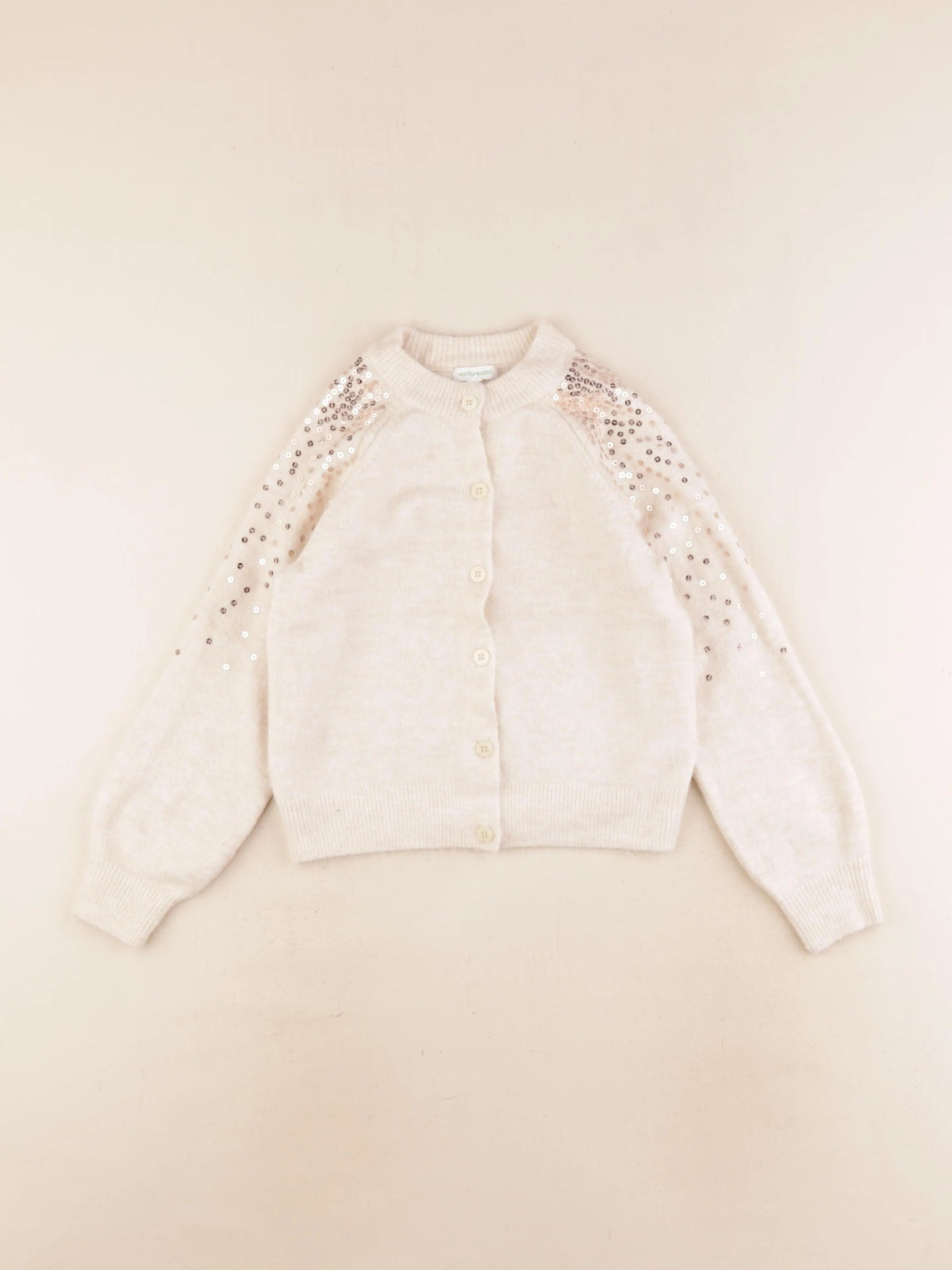 Vertbaudet - gilet beige, or - 8 ans
