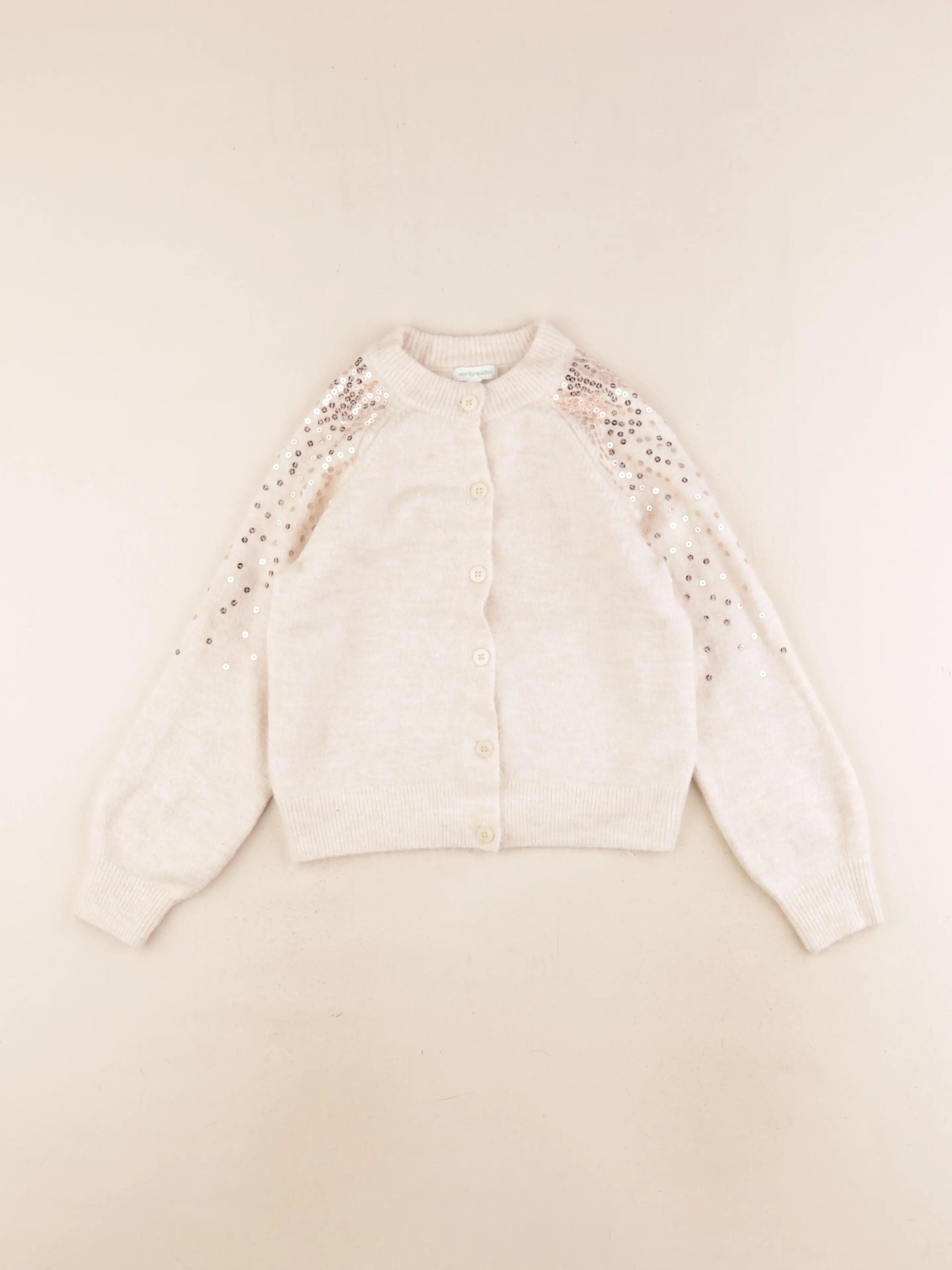 Vertbaudet - gilet beige, or - 8 ans