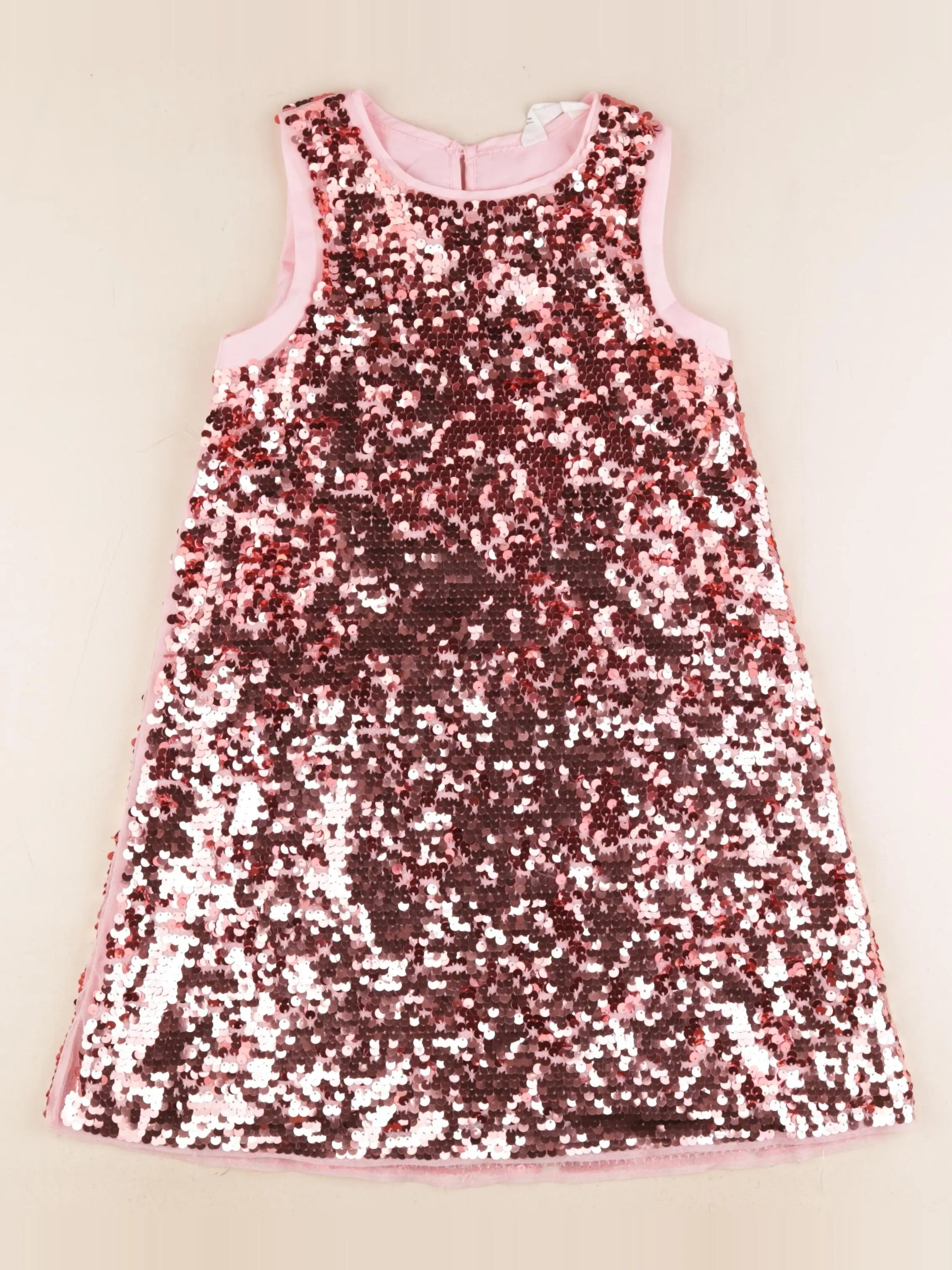 H&M - robe à sequins rose - 7/8 ans