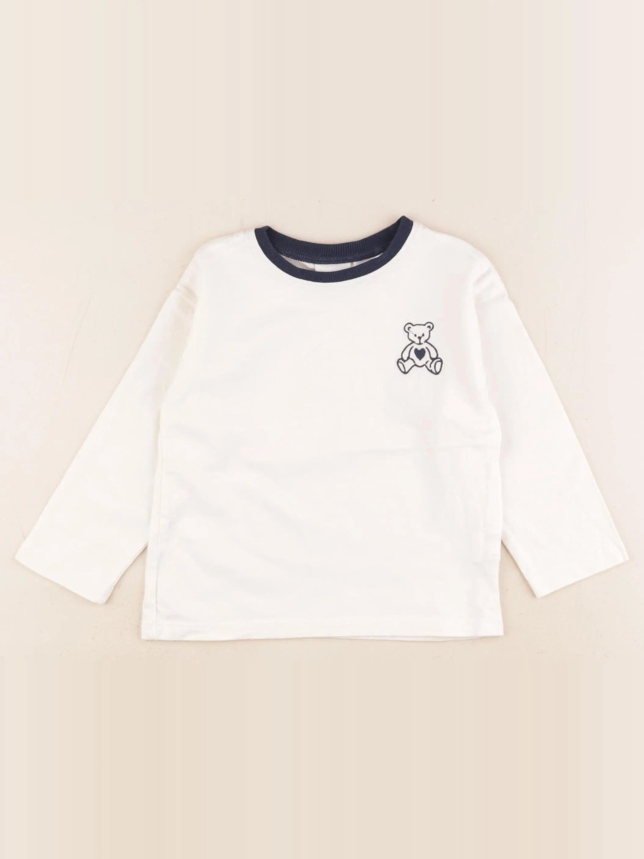 Zara - tee-shirt blanc, bleu - 2 ans
