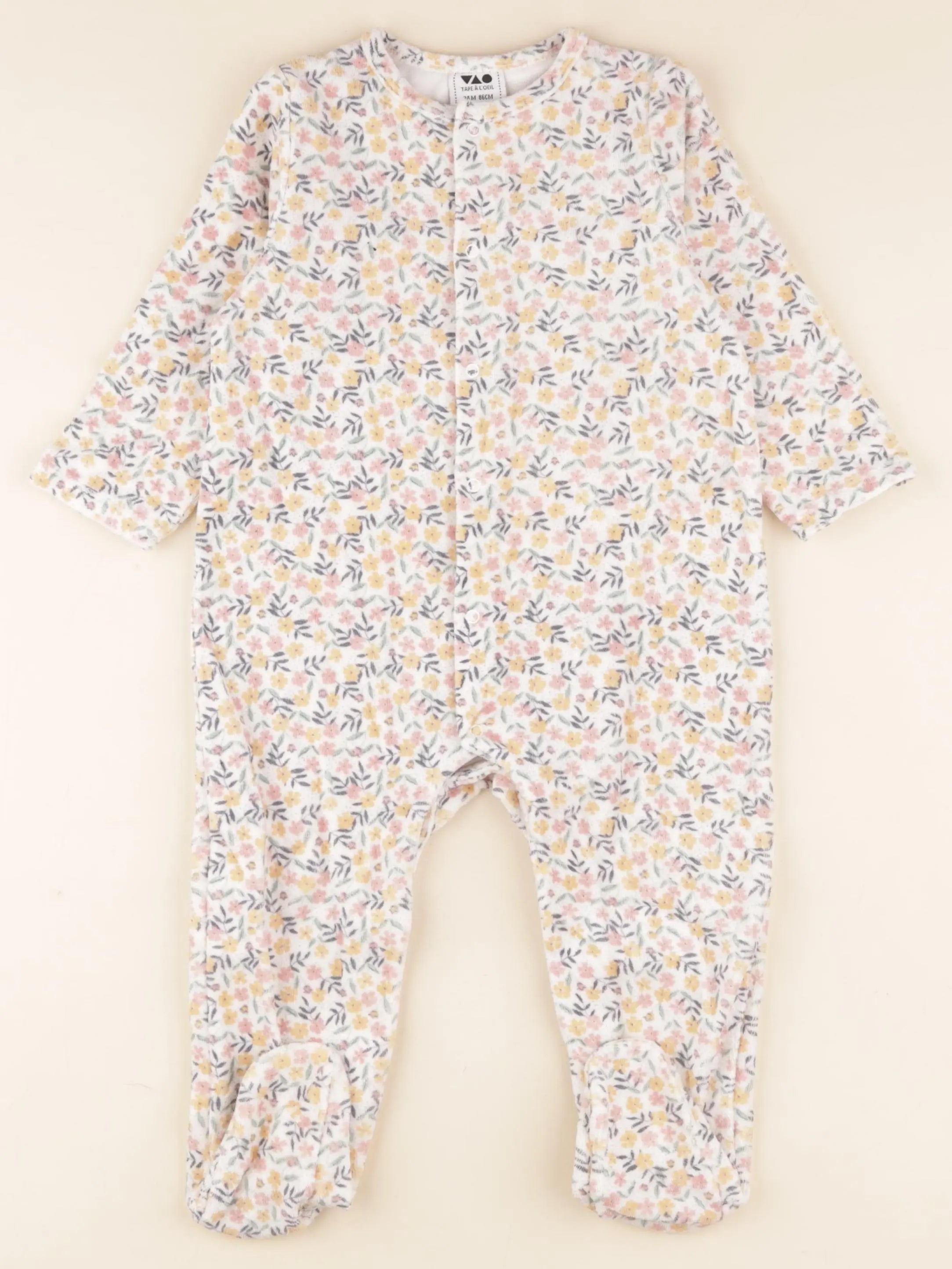 Tape à l'oeil - pyjama velours multicolore - 24 mois