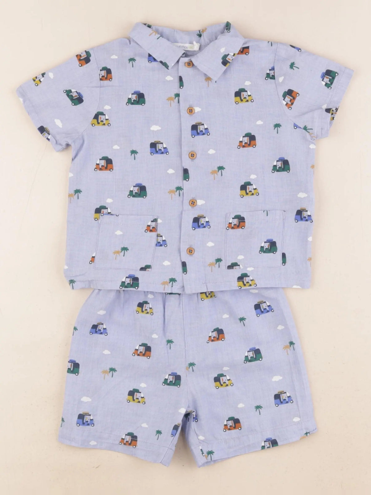 Boutchou - pyjama coton bleu - 12 mois