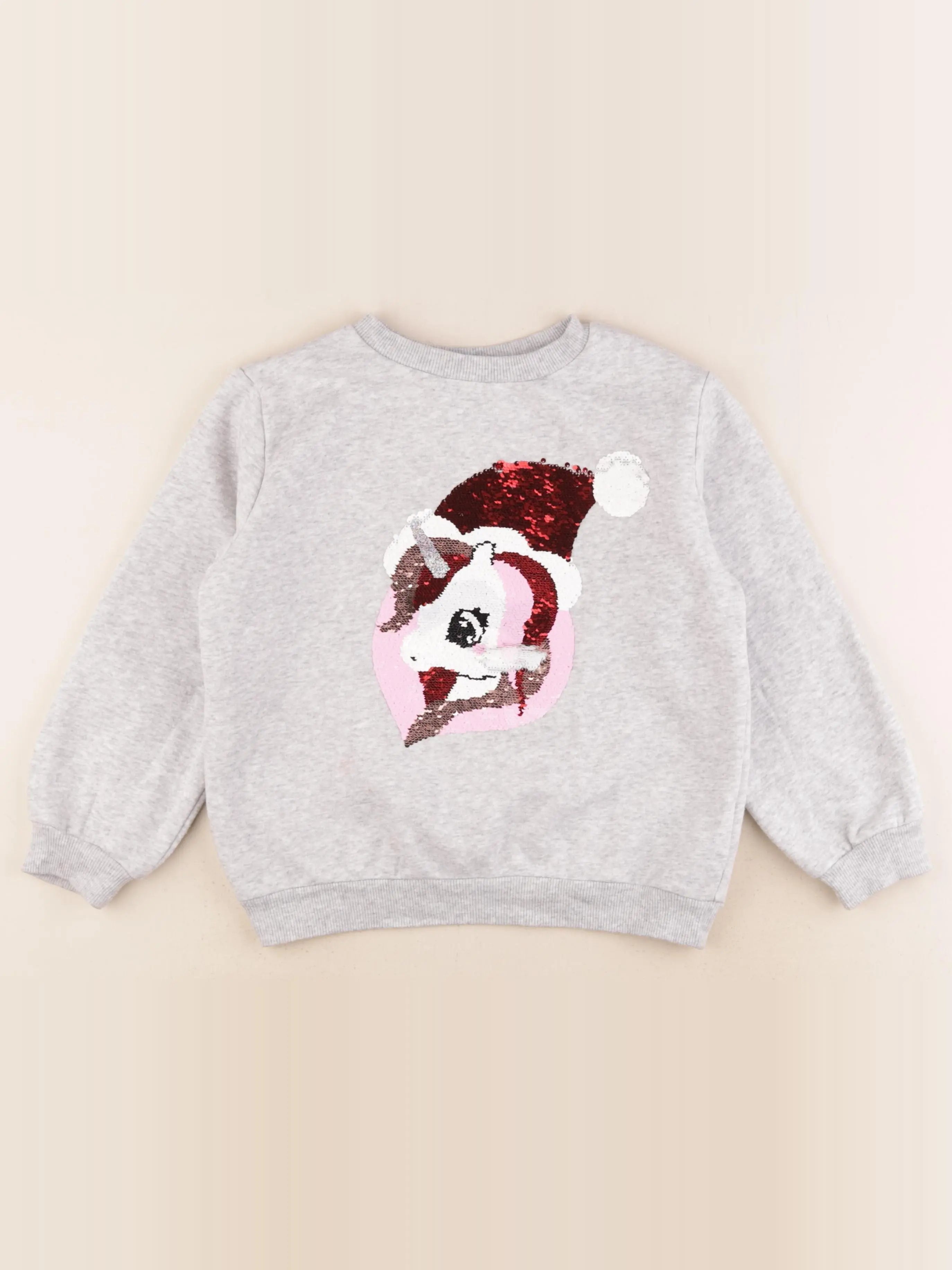 H&M - sweat gris - 6/8 ans