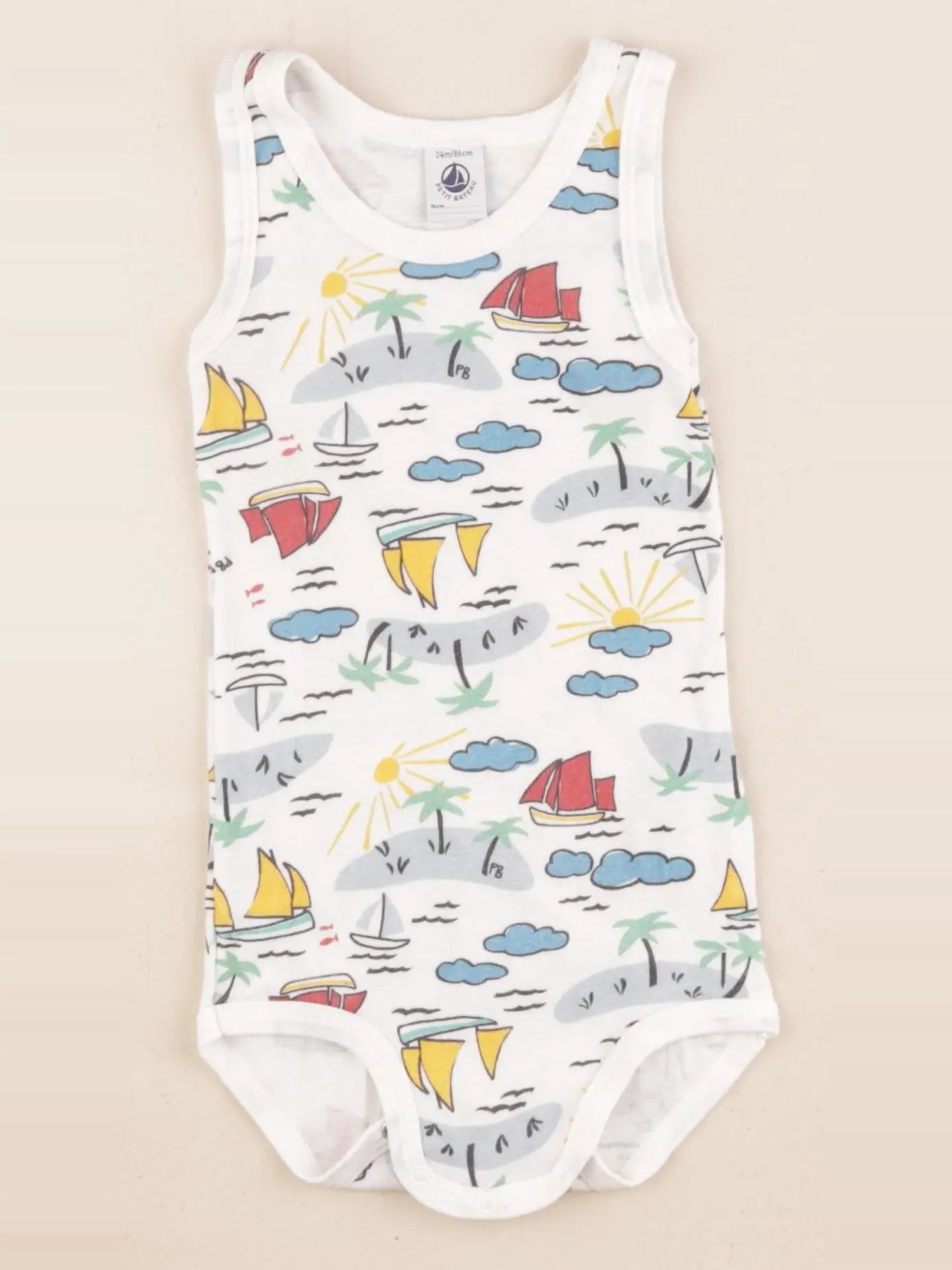 Petit Bateau - body multicolore, blanc - 24 mois