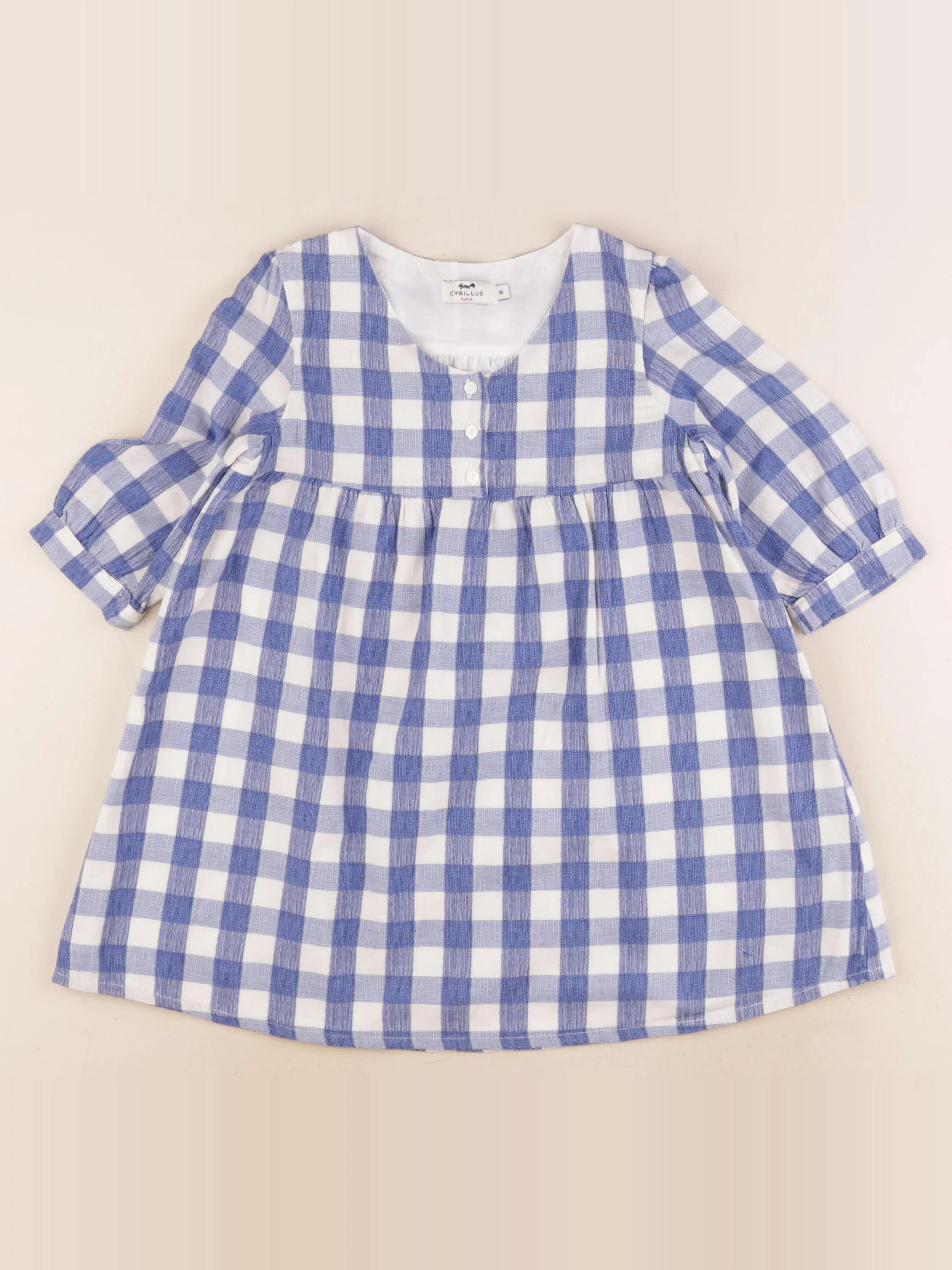 Cyrillus - robe bleu, blanc - 6 ans