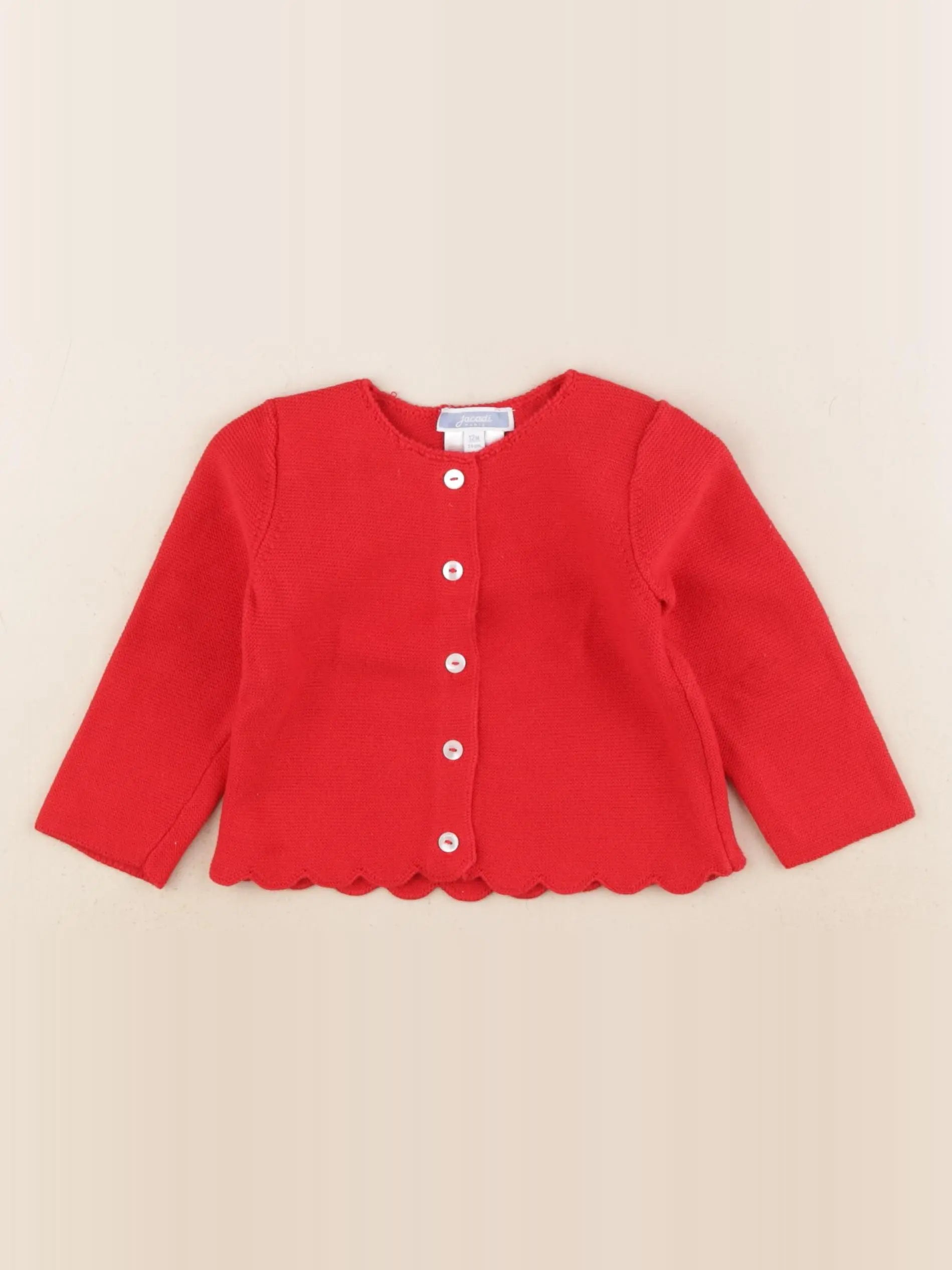 Jacadi - gilet rouge - 12 mois