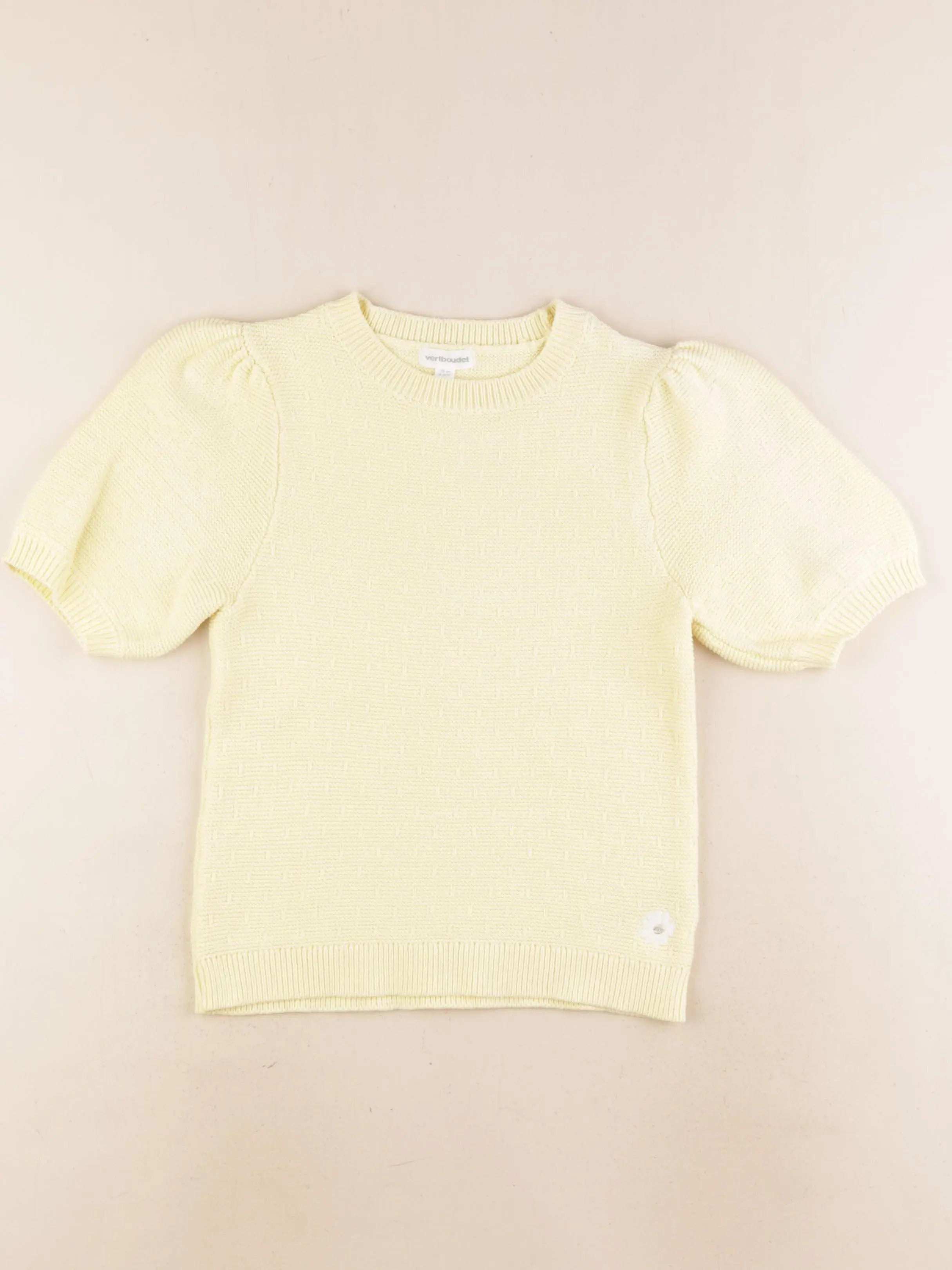 Vertbaudet - pull jaune - 8 ans