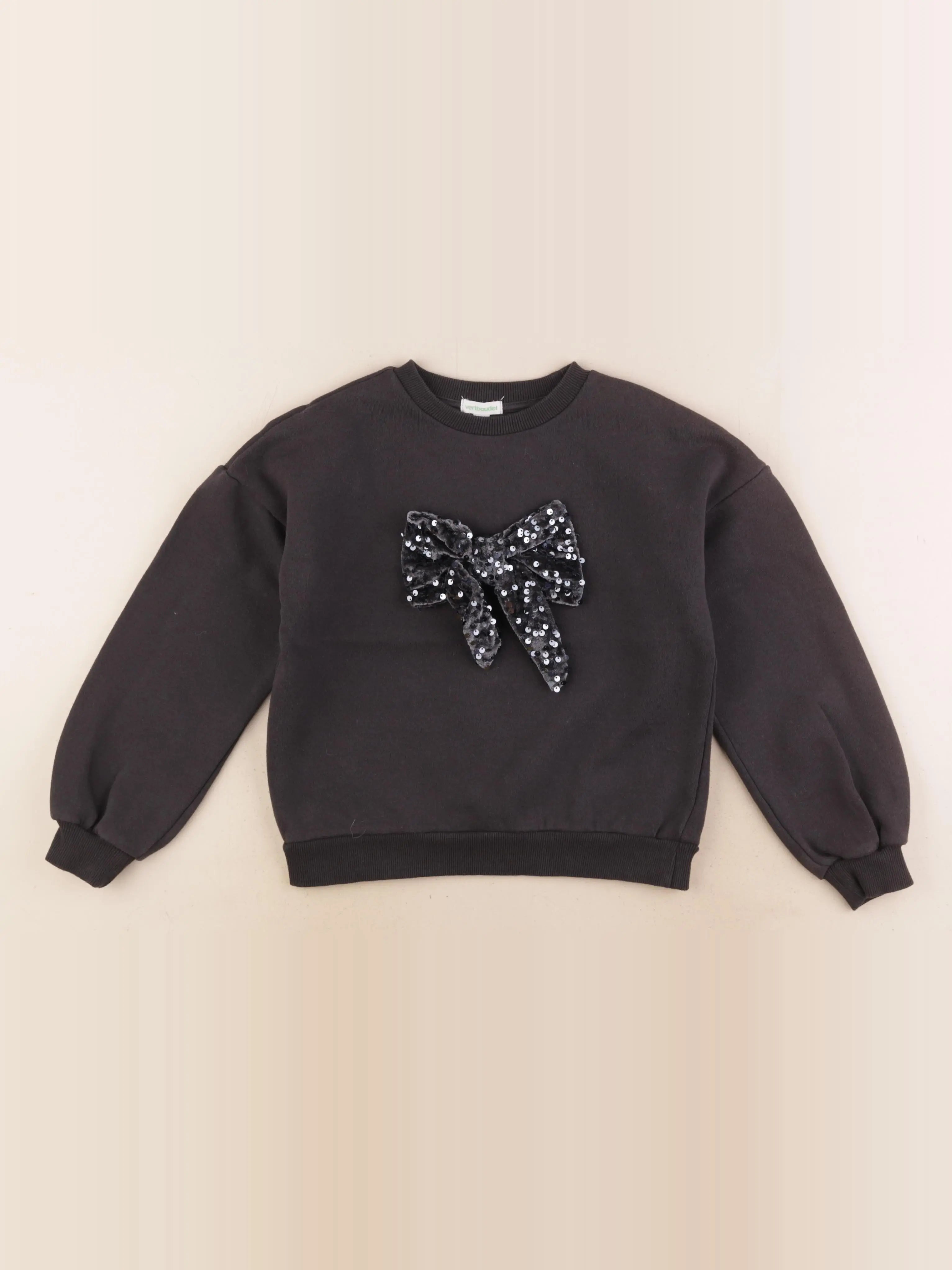 Vertbaudet - sweat noir - 8 ans