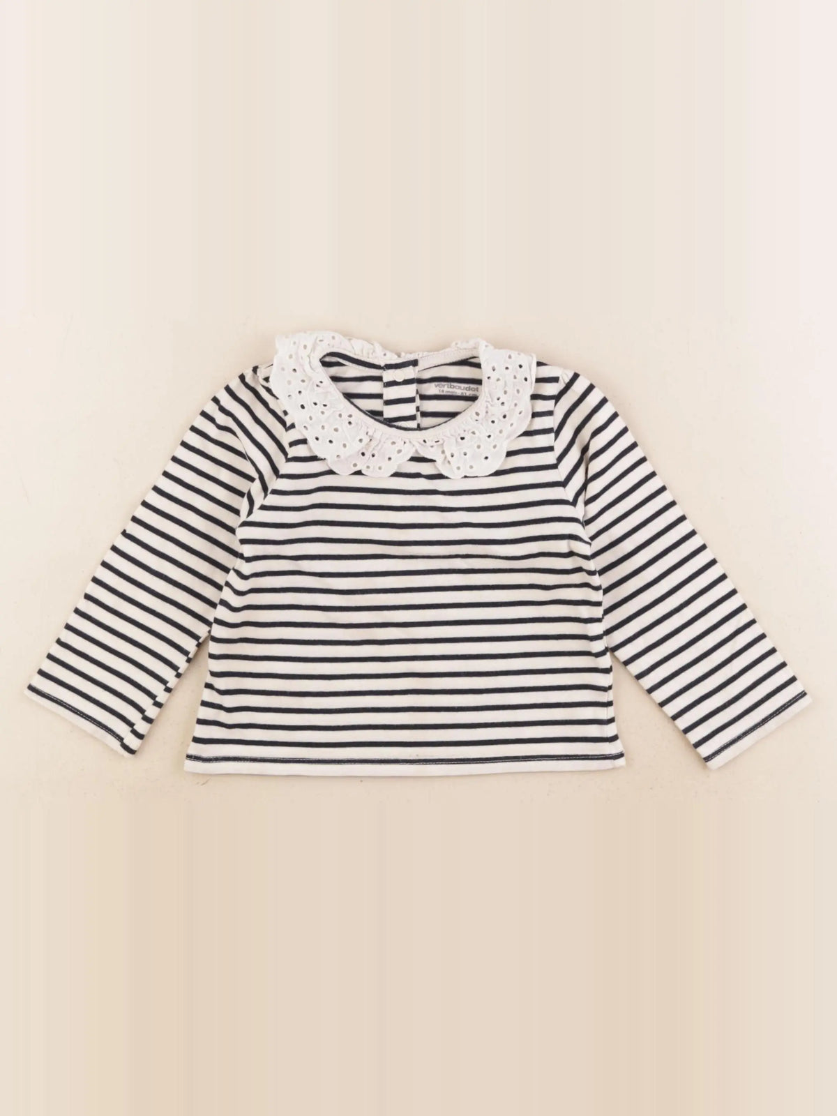 Vertbaudet - tee-shirt bleu, blanc - 18 mois