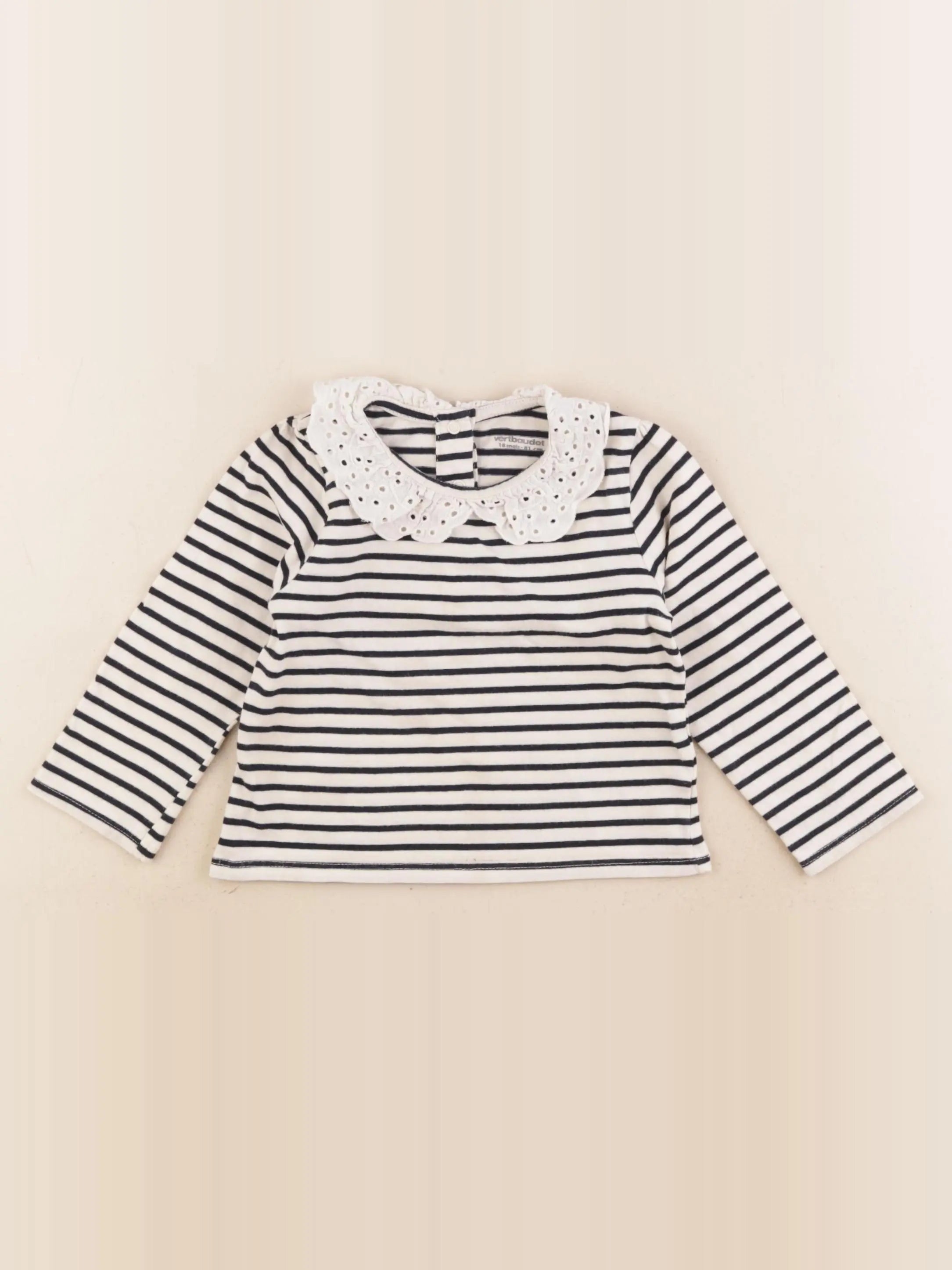Vertbaudet - tee-shirt bleu, blanc - 18 mois