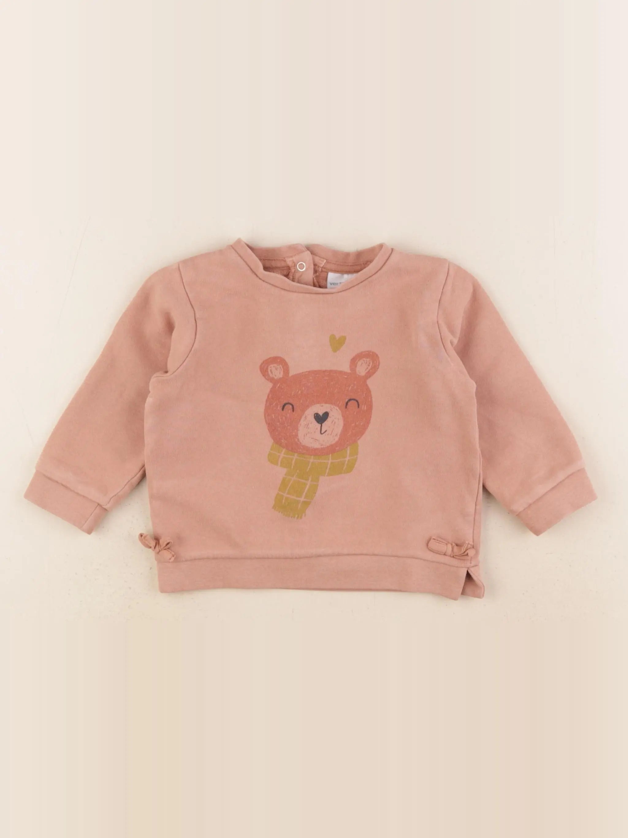Vertbaudet - sweat rose - 18 mois
