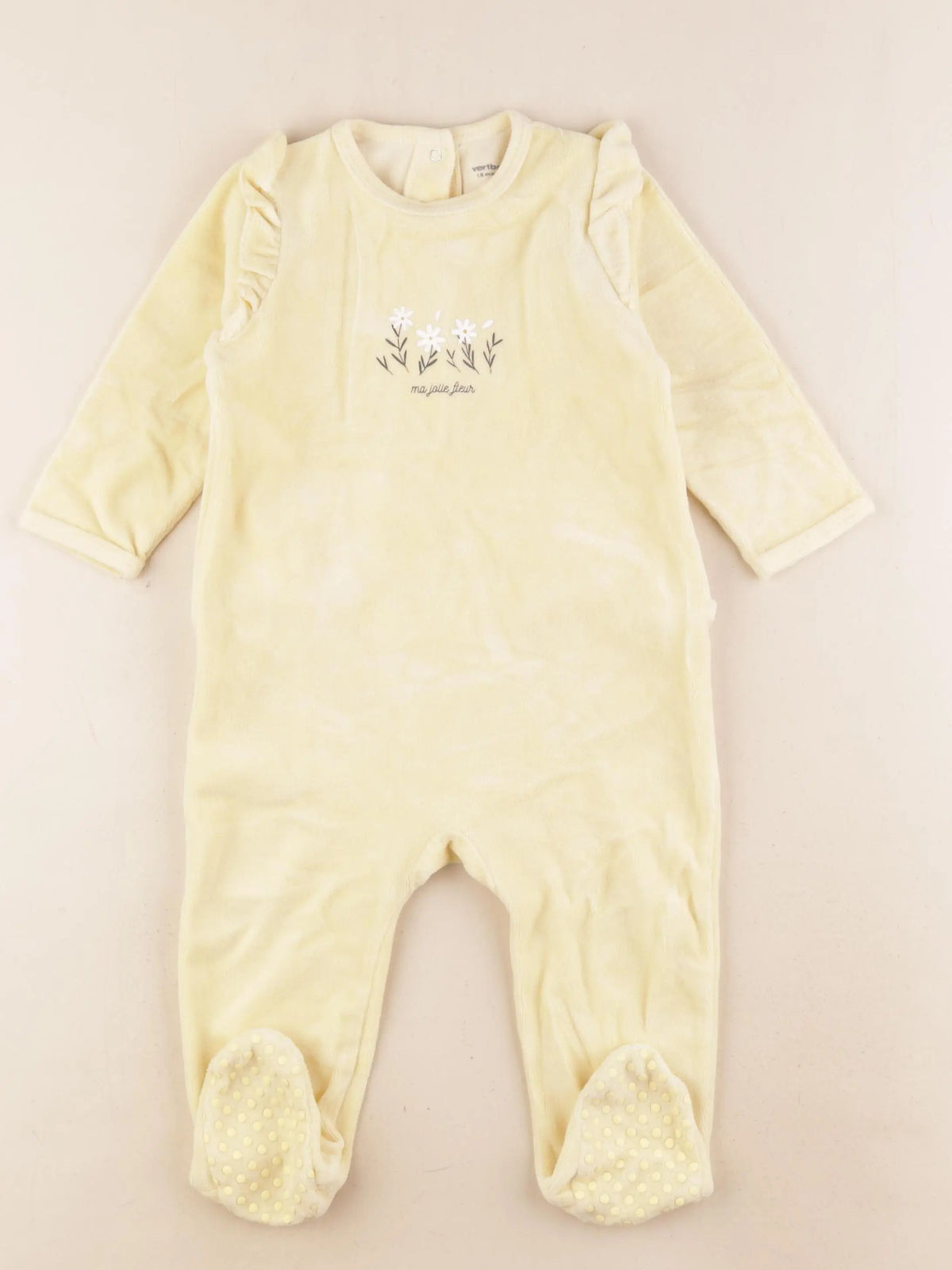 Vertbaudet - pyjama velours jaune - 18 mois