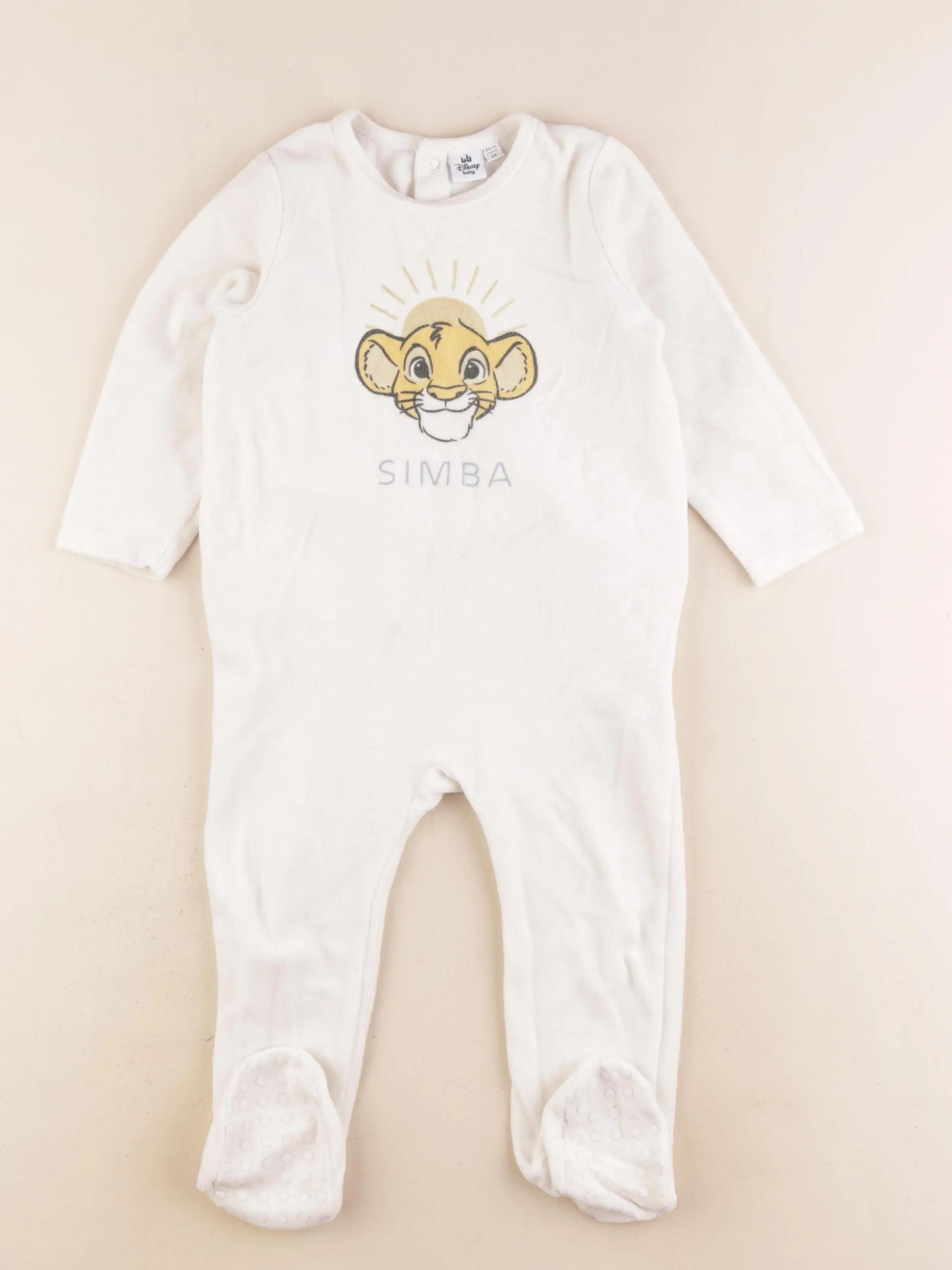 Vertbaudet - pyjama velours blanc - 2 ans