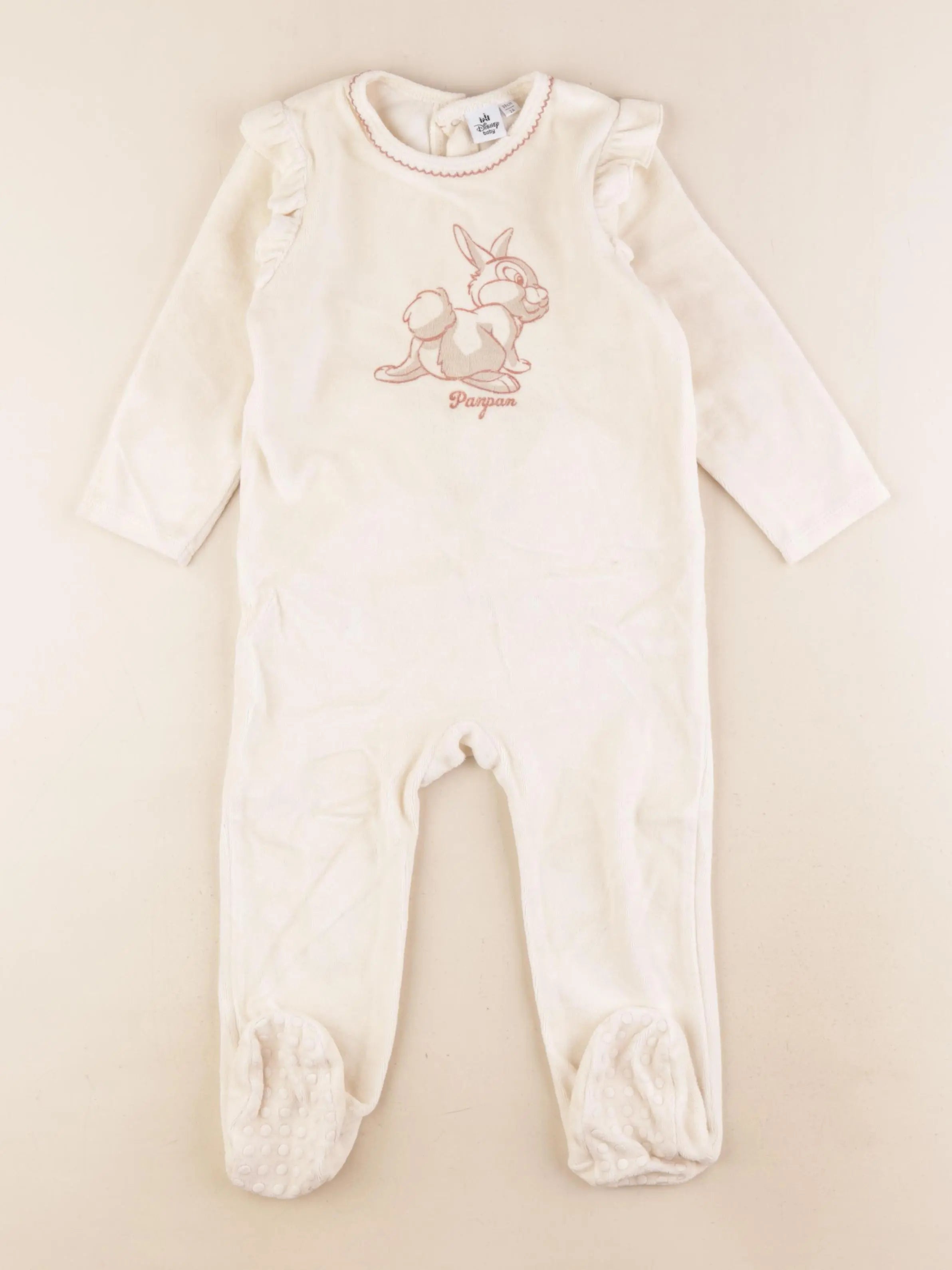 Vertbaudet - pyjama velours beige - 2 ans