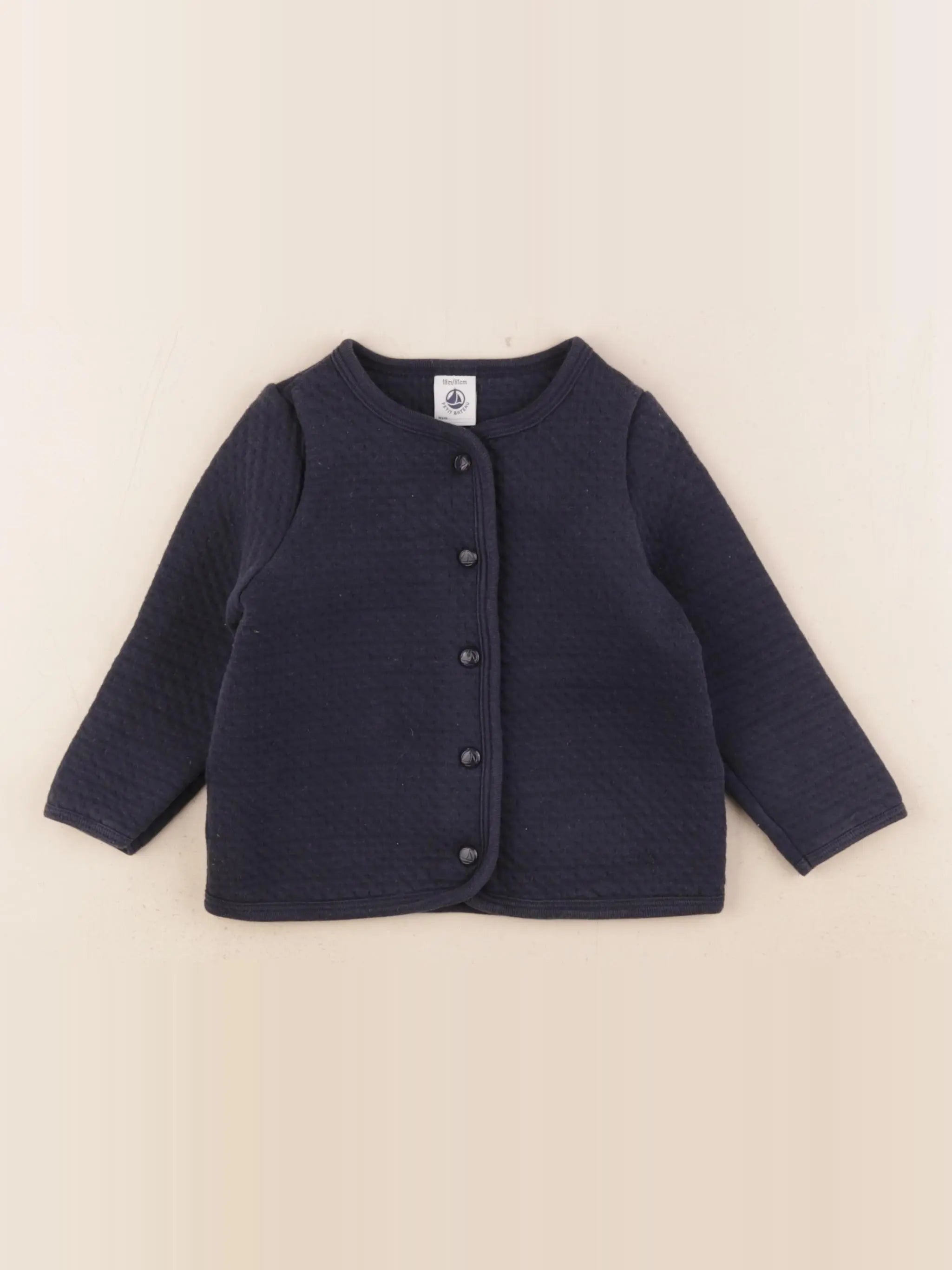 Petit Bateau - sweat bleu - 18 mois