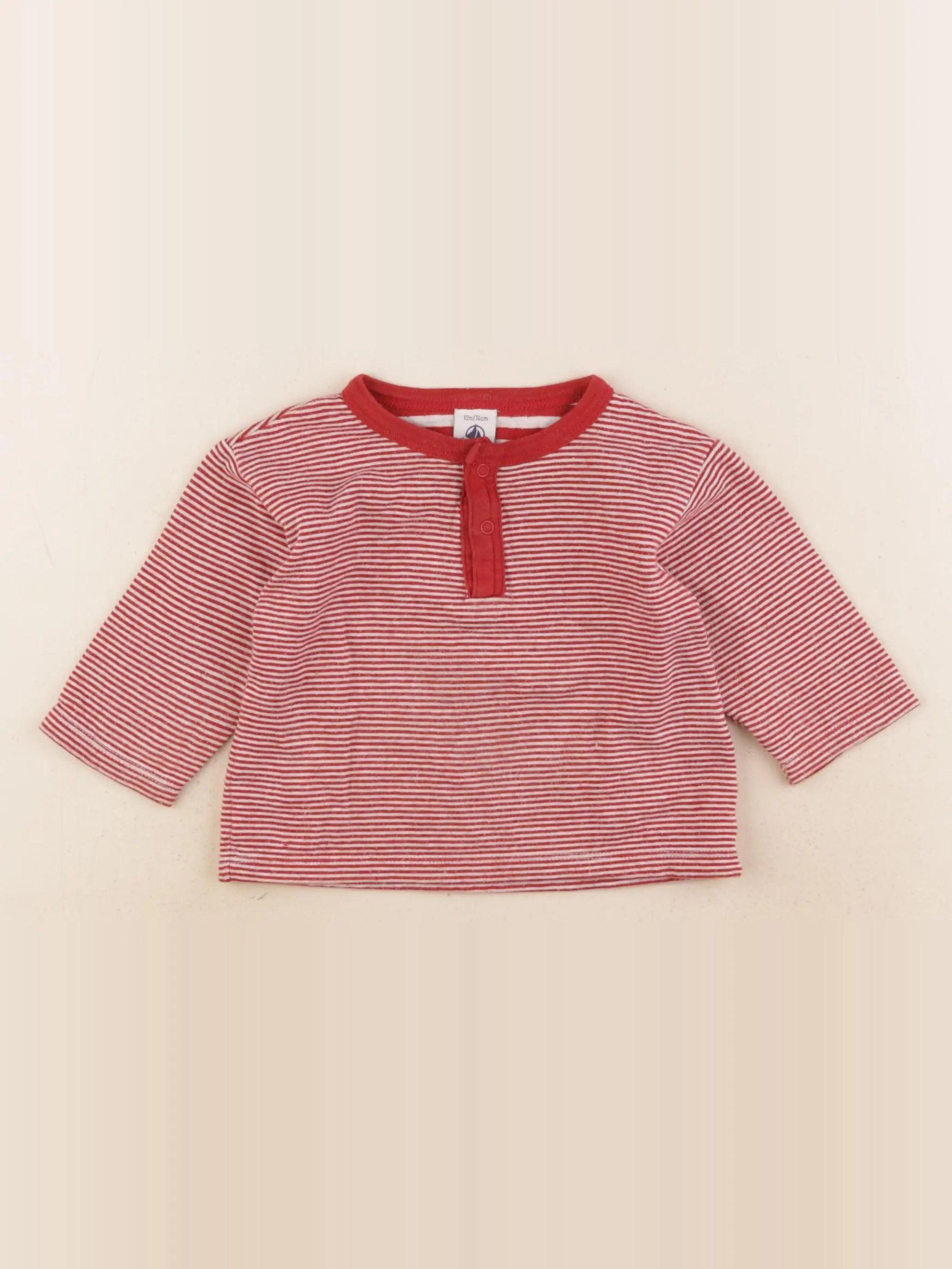 Petit Bateau - tee-shirt rouge - 12 mois