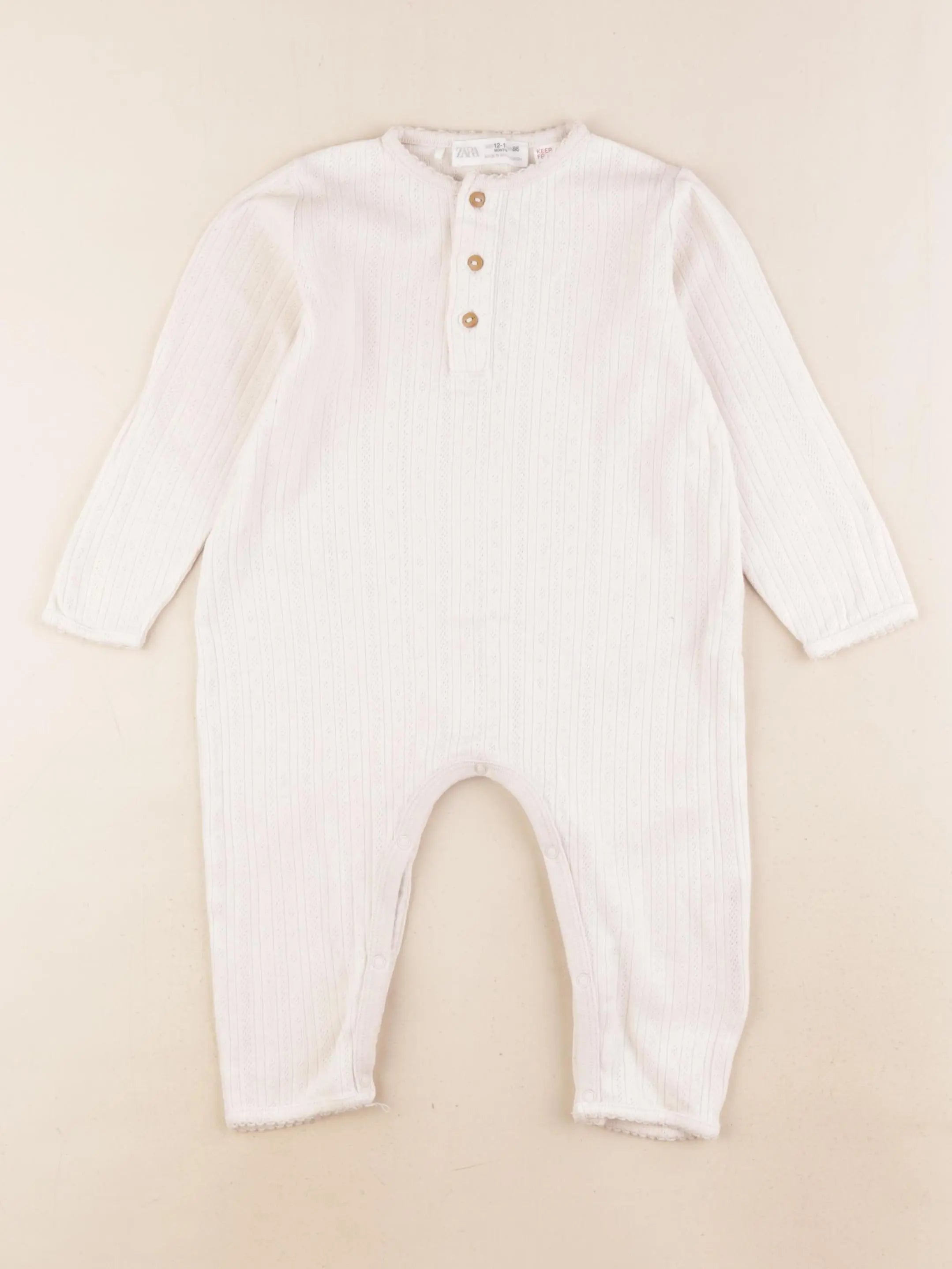 Zara - pyjama coton beige - 12/18 mois