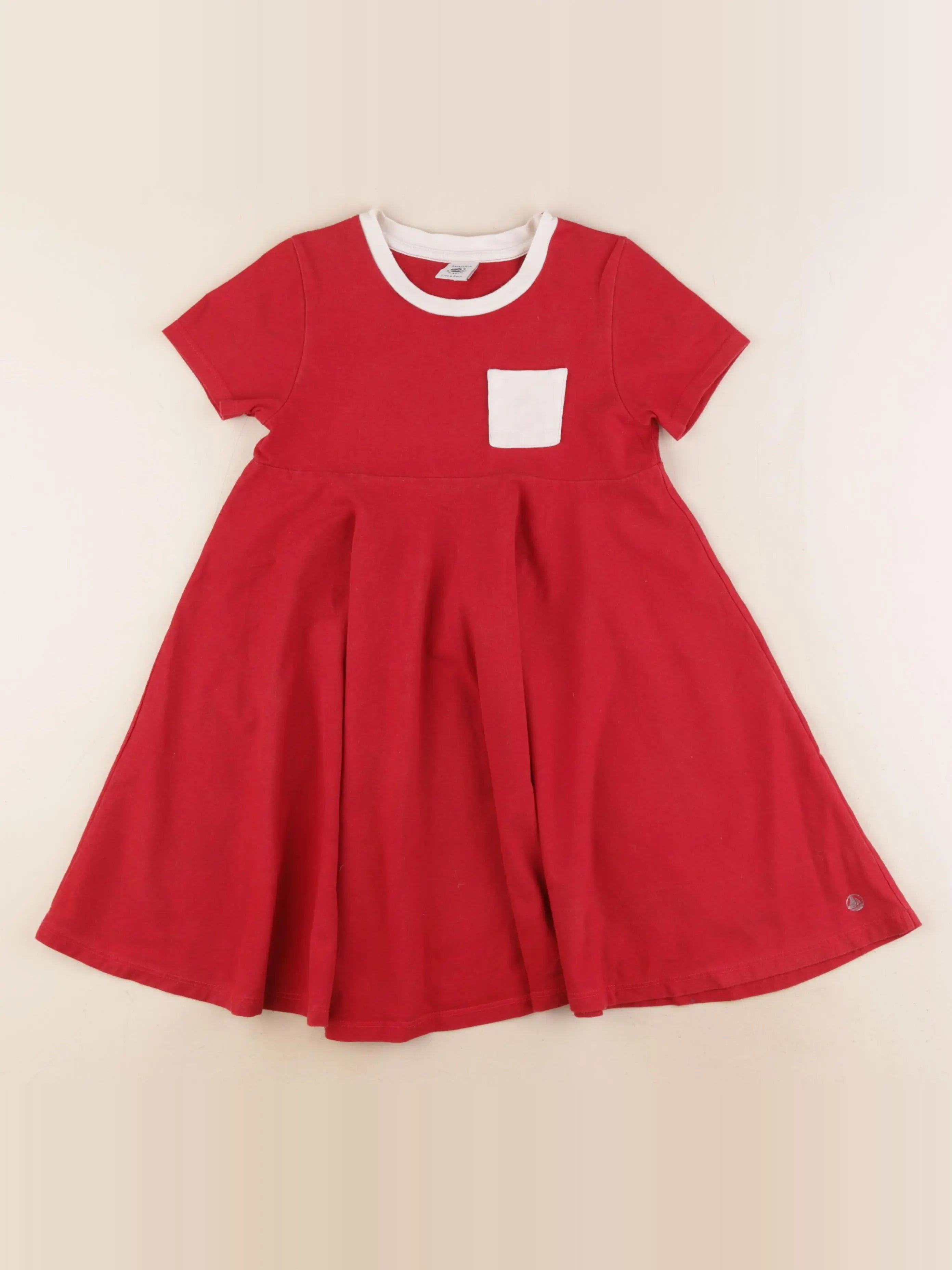 Petit Bateau - robe rouge - 6 ans