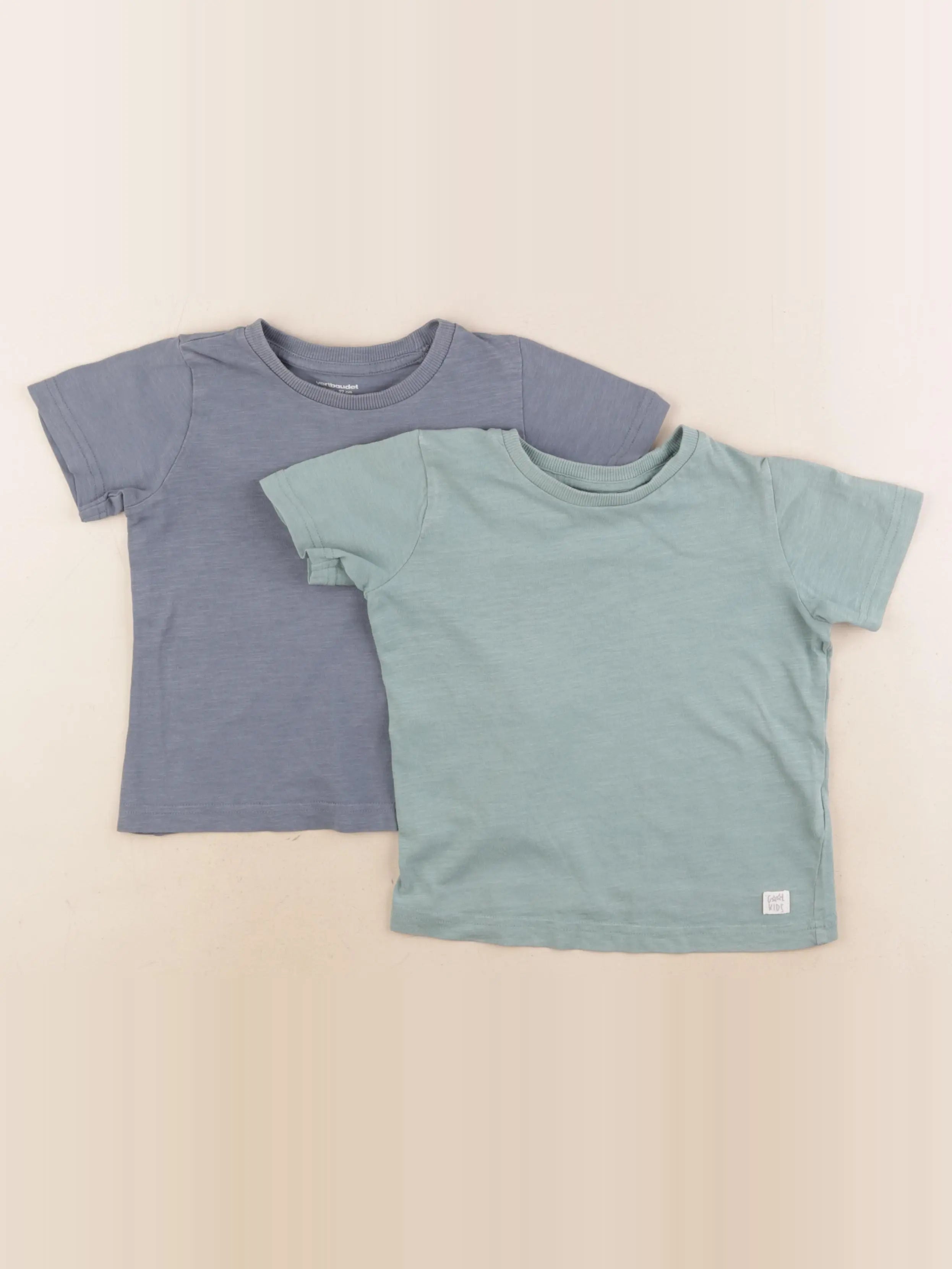 Vertbaudet - lot de 2 tee-shirts bleu - 3 ans