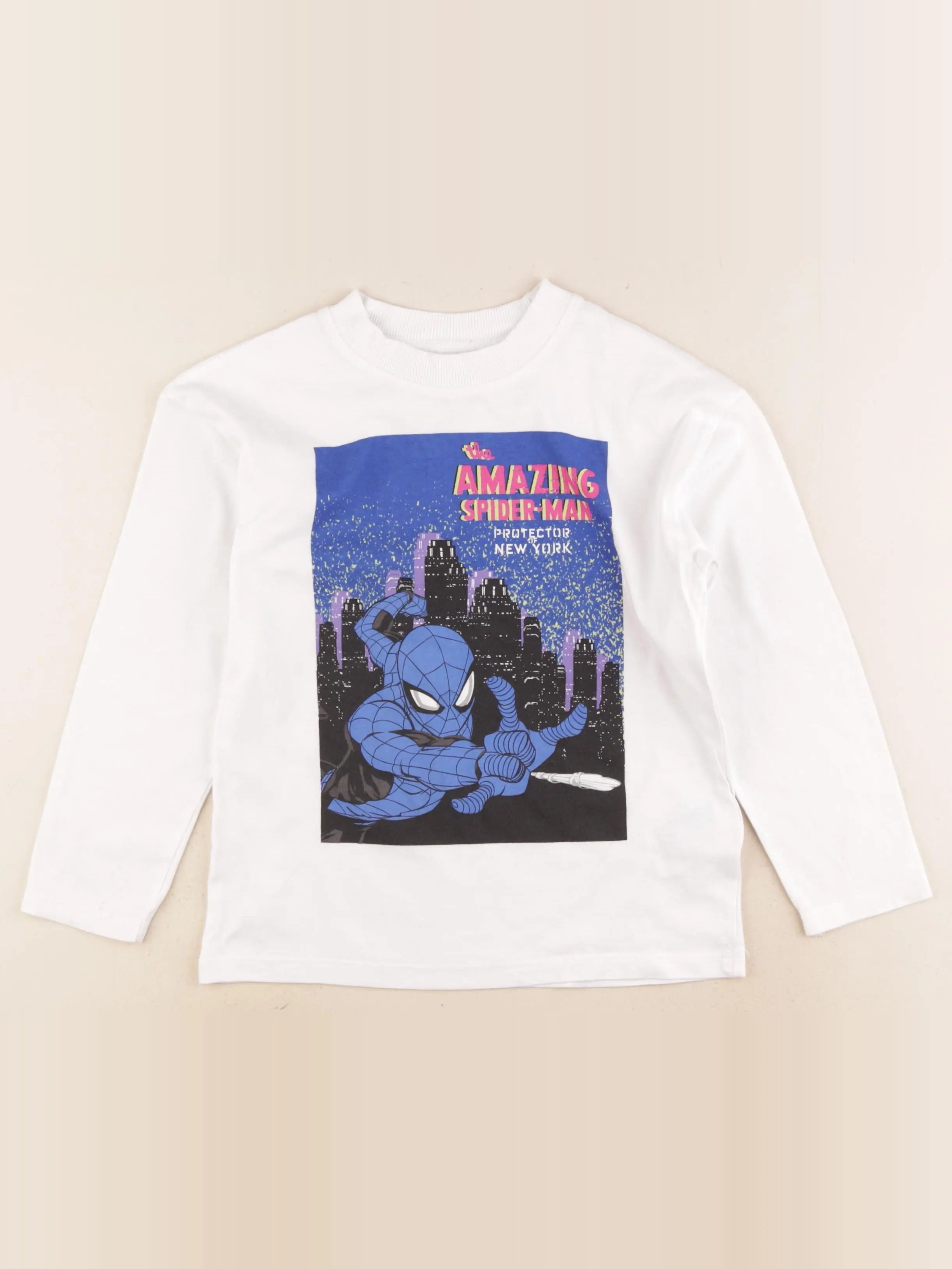 H&M - tee-shirt bleu, blanc - 4/6 ans