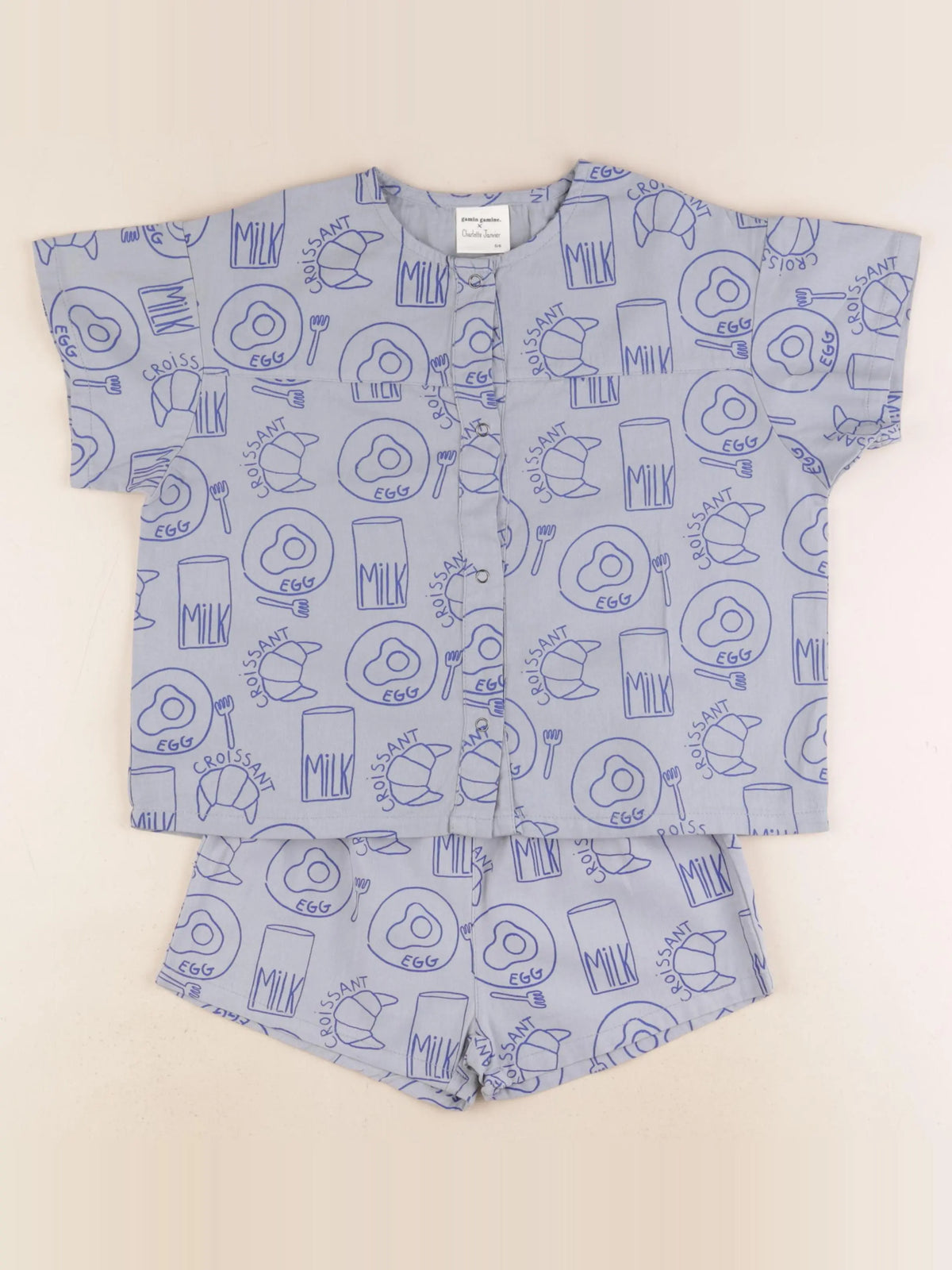Gamin gamine - ensemble bleu - 5/6 ans