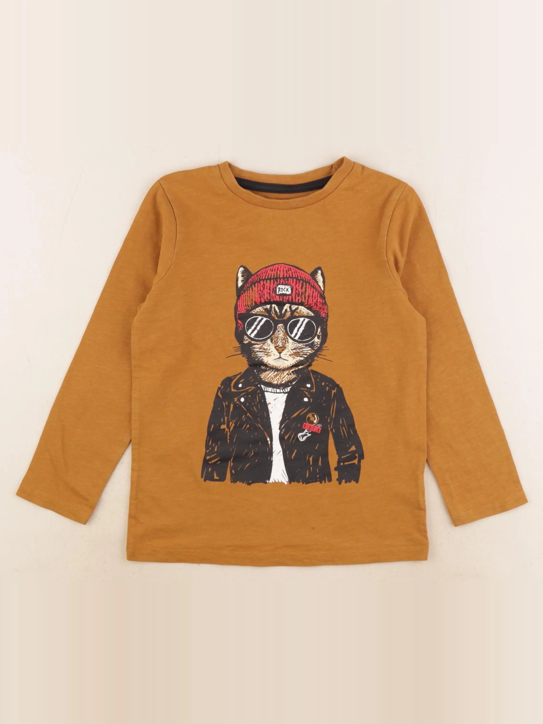 Vertbaudet - tee-shirt marron - 6 ans