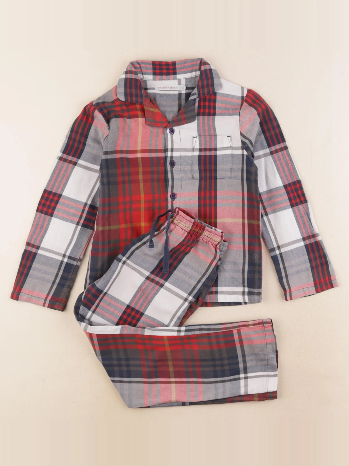 Monoprix - pyjama coton rouge - 4 ans