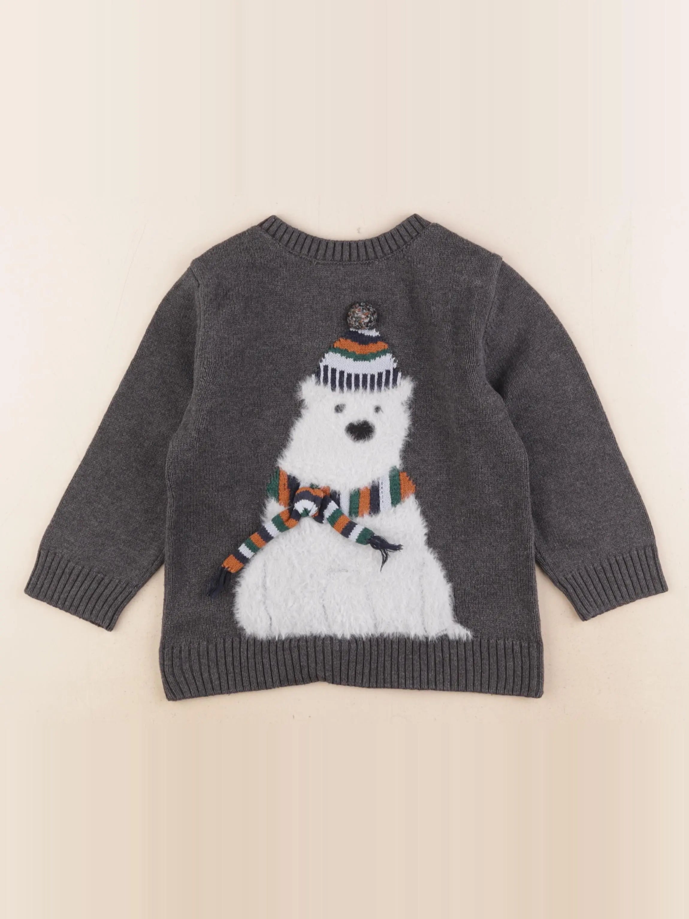 H&M - pull gris - 2/4 ans