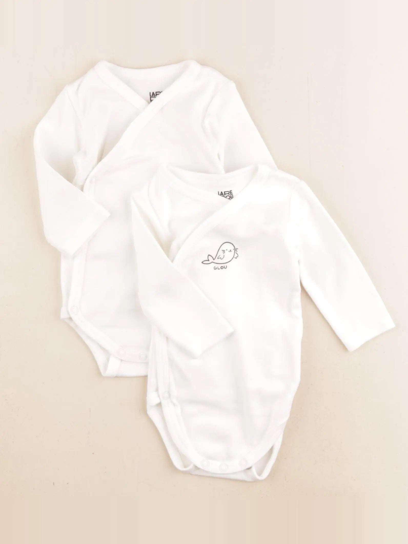 La Redoute - lot de 2 bodies en coton blanc - 1 mois