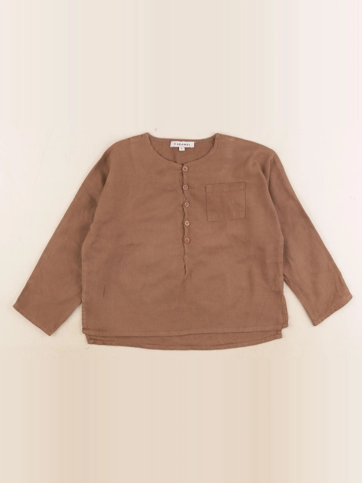 Caramel - chemise marron - 4 ans