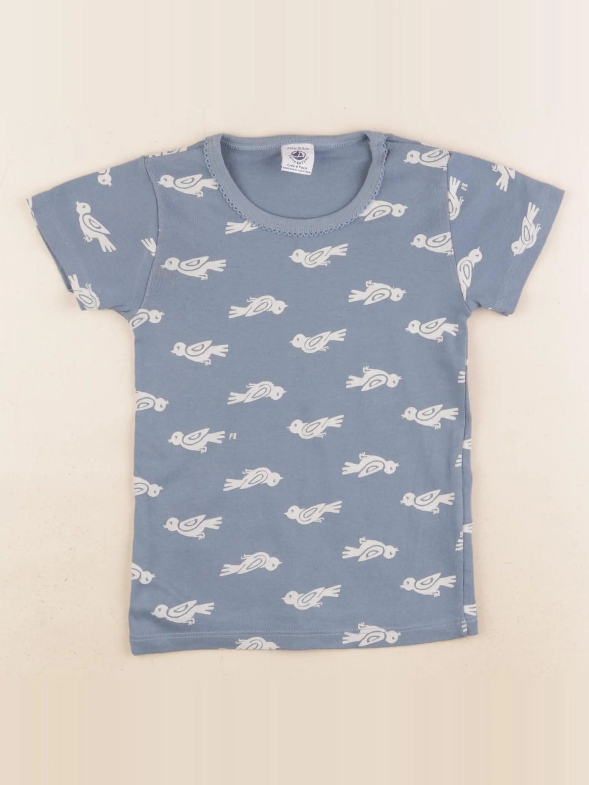 Petit Bateau - maillot de corps bleu - 4 ans