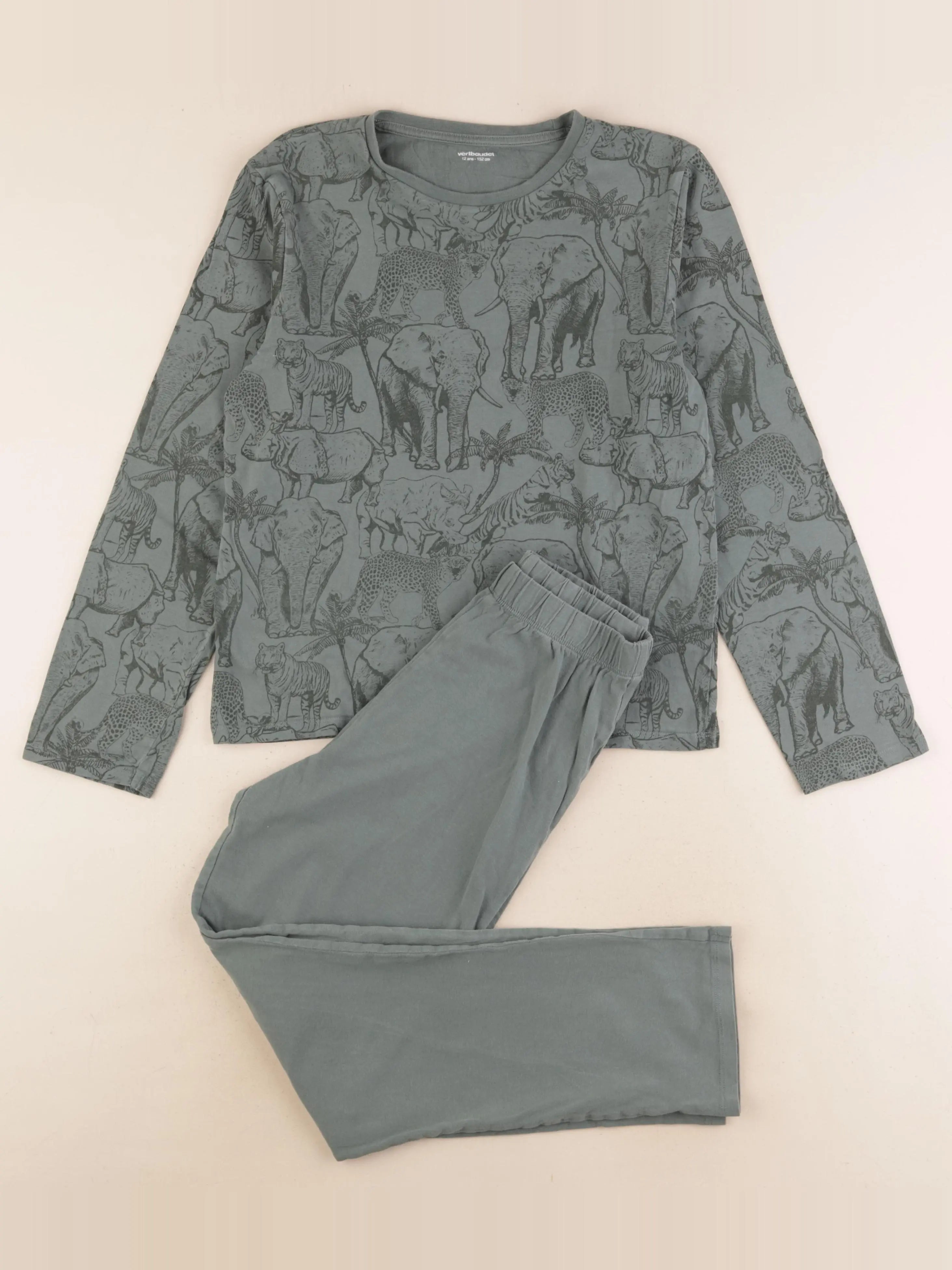Vertbaudet - pyjama coton vert - 12 ans