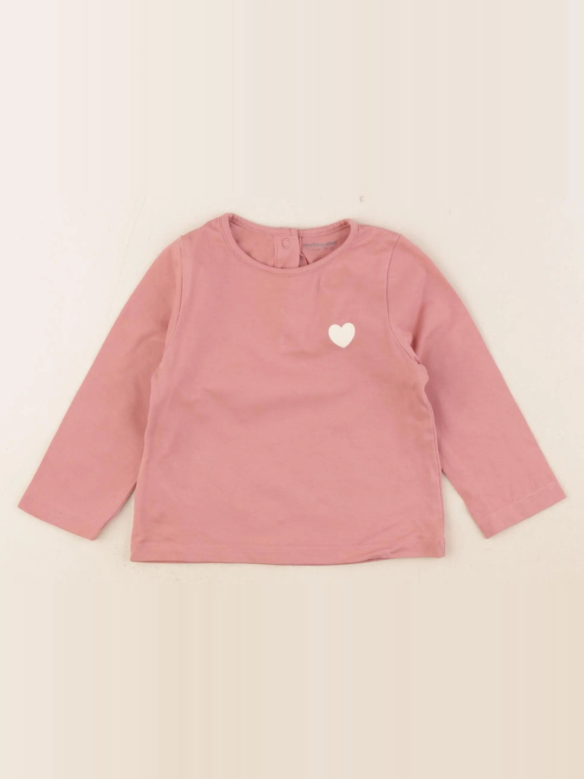 Vertbaudet - tee-shirt rose - 12 mois