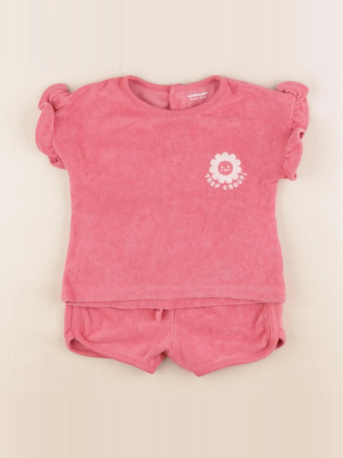 Vertbaudet - ensemble rose - 18 mois