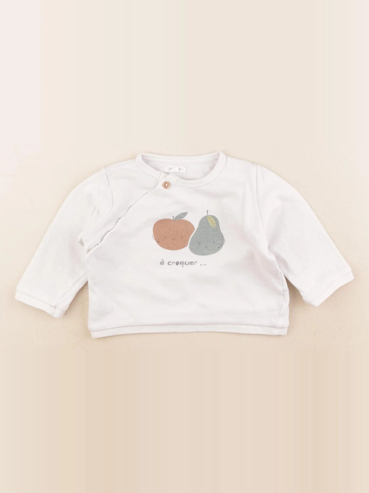 Vertbaudet - sweat blanc - 18 mois