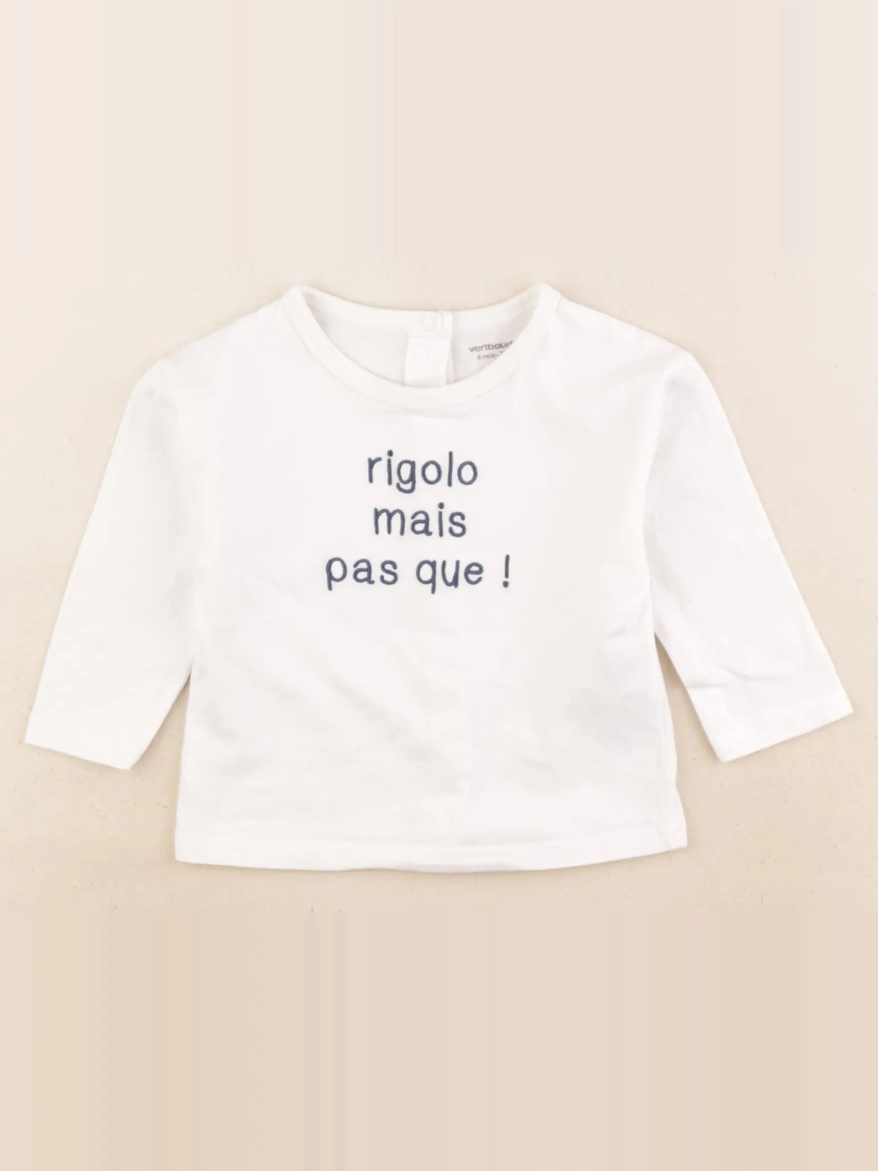 Vertbaudet - tee-shirt blanc - 9 mois